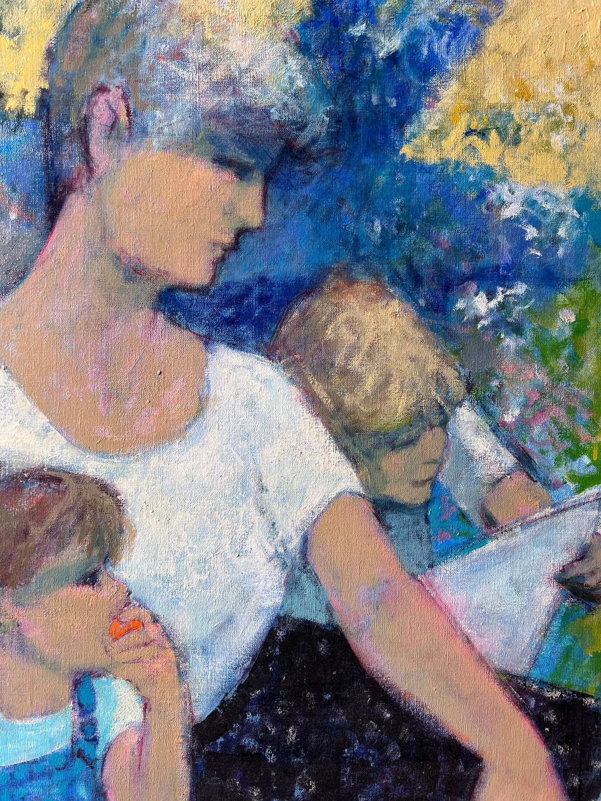 Pierre Neveufamily Picnic With Children Eating Fruit Beneath Sunlit Tree French Oil Painting photo Art