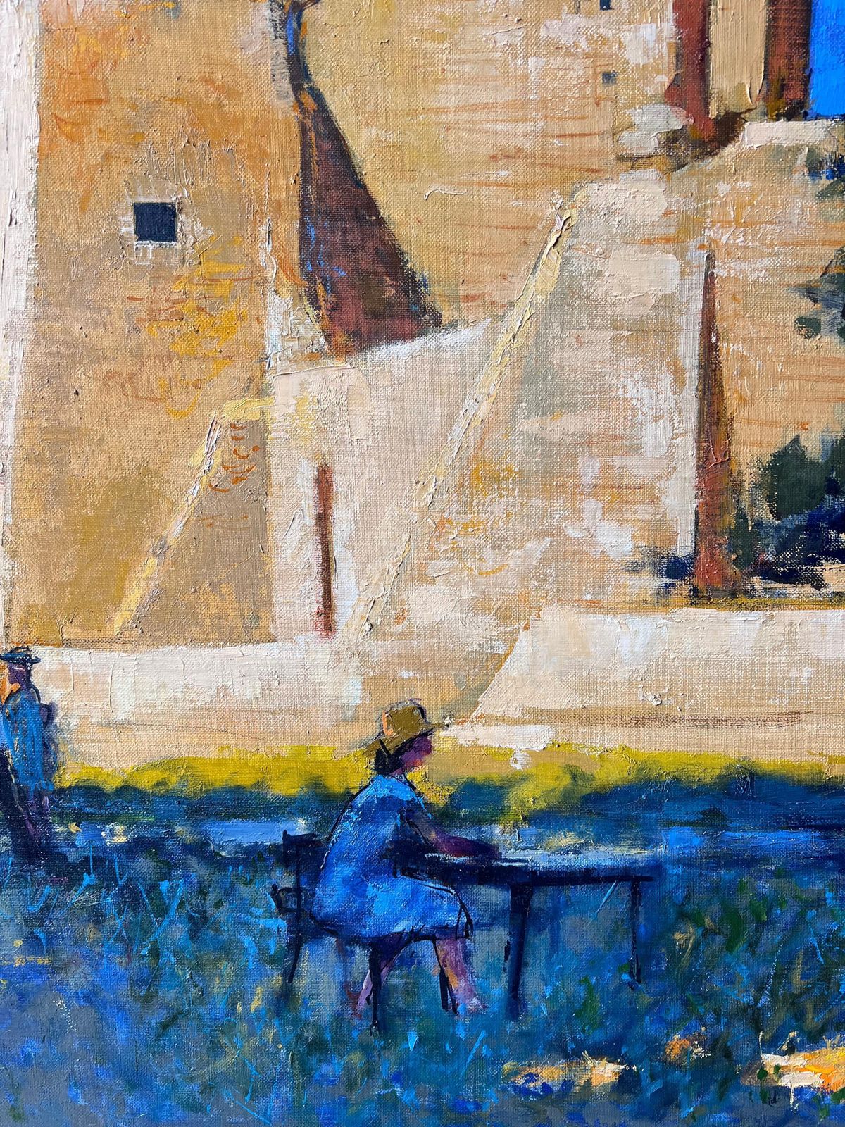 Pierre Neveuchateau De Suscinio Sunlit Castle With Artists Under Trees A French Oil Painting photo vinterior