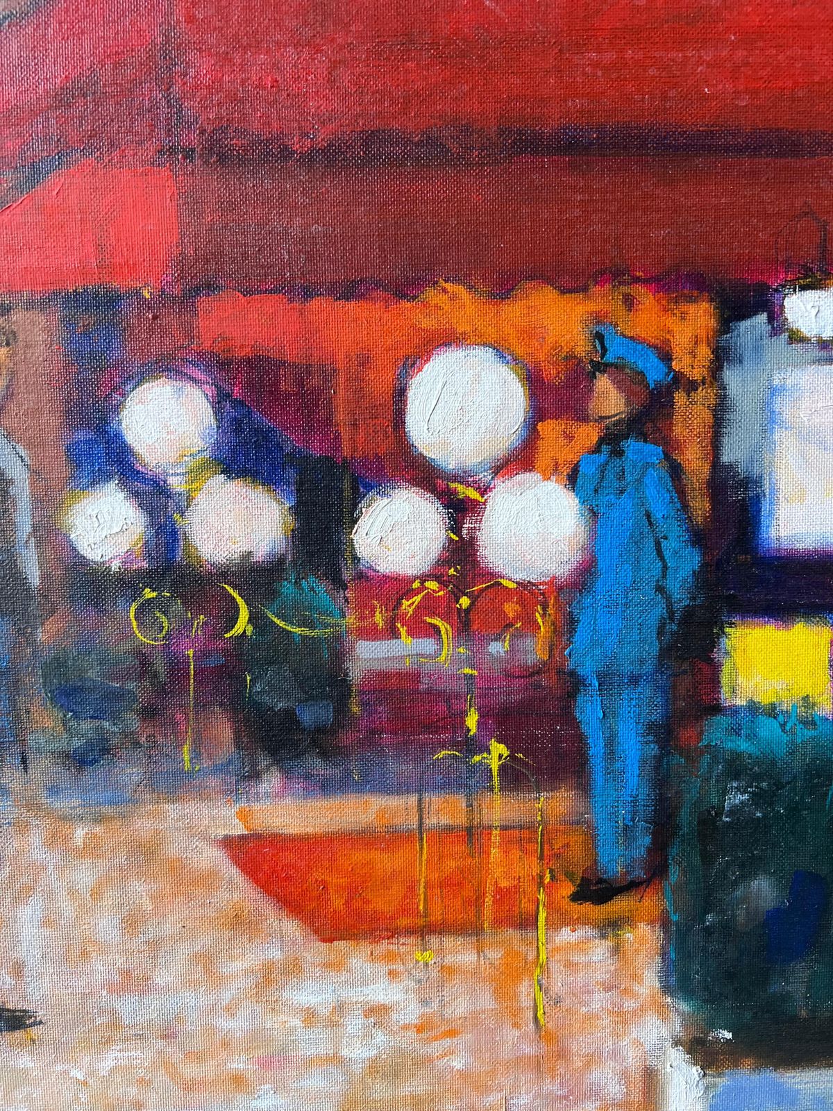 Pierre Neveuat Paris Maxim's Nightly Street Scene With Two Stylish Women French Oil Painting photo 1223.0