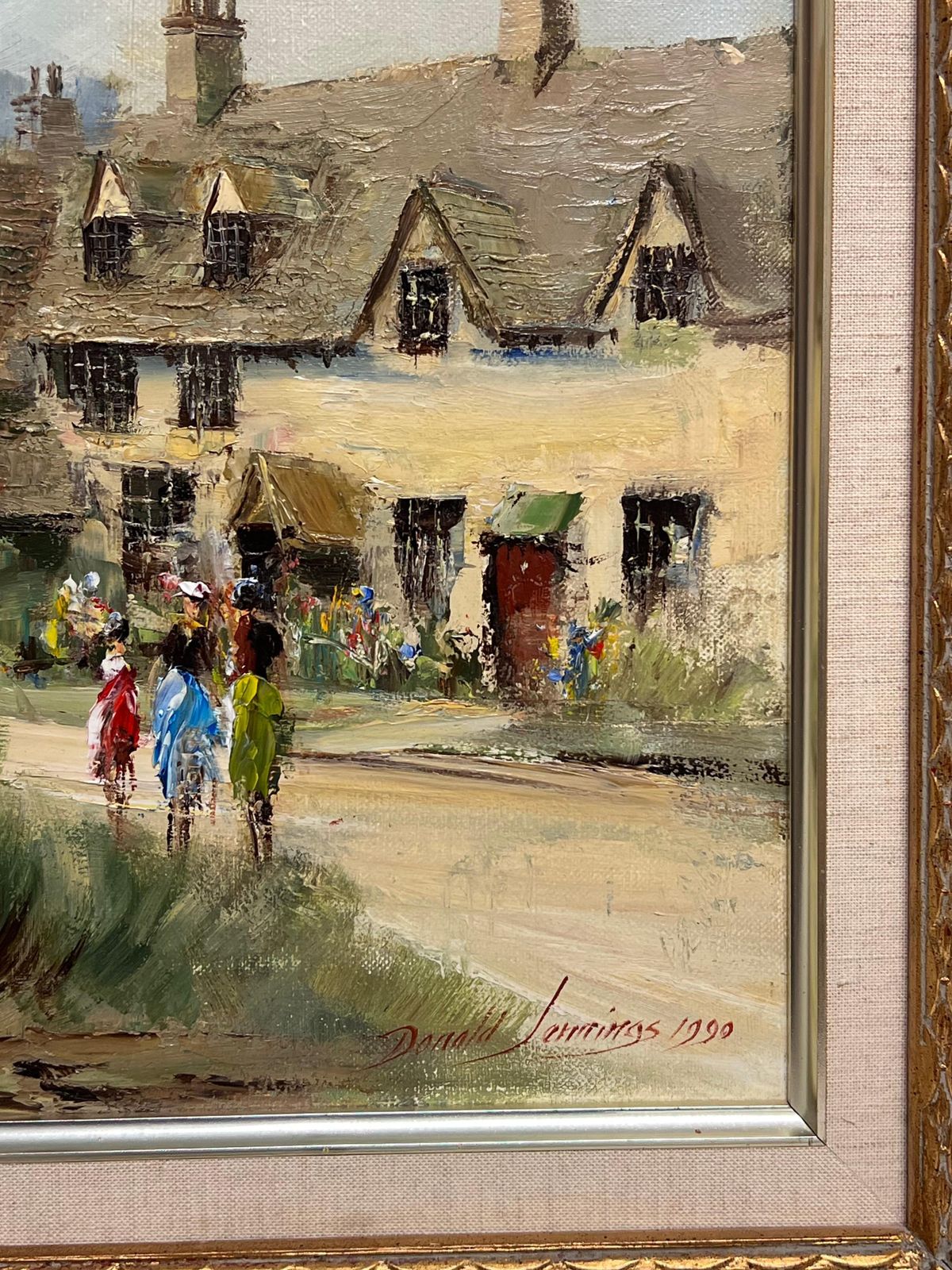 Donald Jenningscastle Combe The Cotswolds England Original Signed Oil Painting The Village1990 photo Art