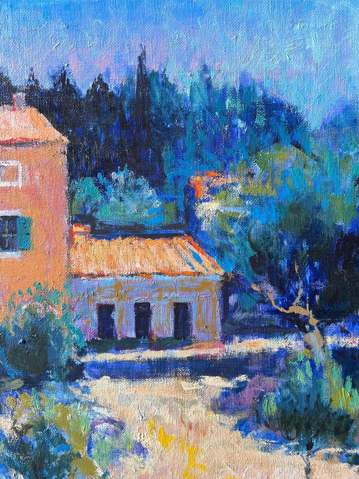 Pierre Neveusunlit Provencal Farmhouse Amid Trees And Fields In Apt France Oil Painting photo for sale