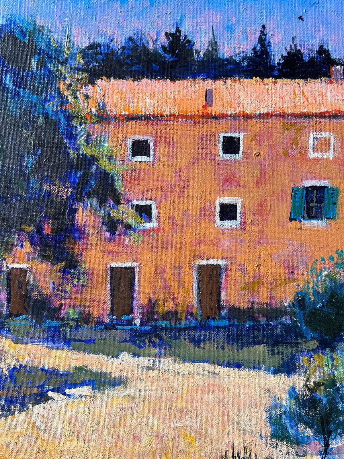 Pierre Neveusunlit Provencal Farmhouse Amid Trees And Fields In Apt France Oil Painting photo Art