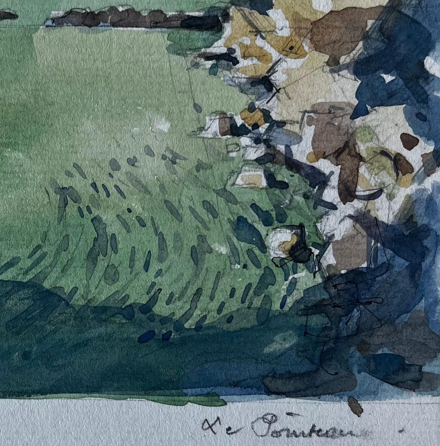 Pierre Neveule Pontreau French Coastal Landscape Watercolour Seaside Scene By Pierre Neveu photo 495.0