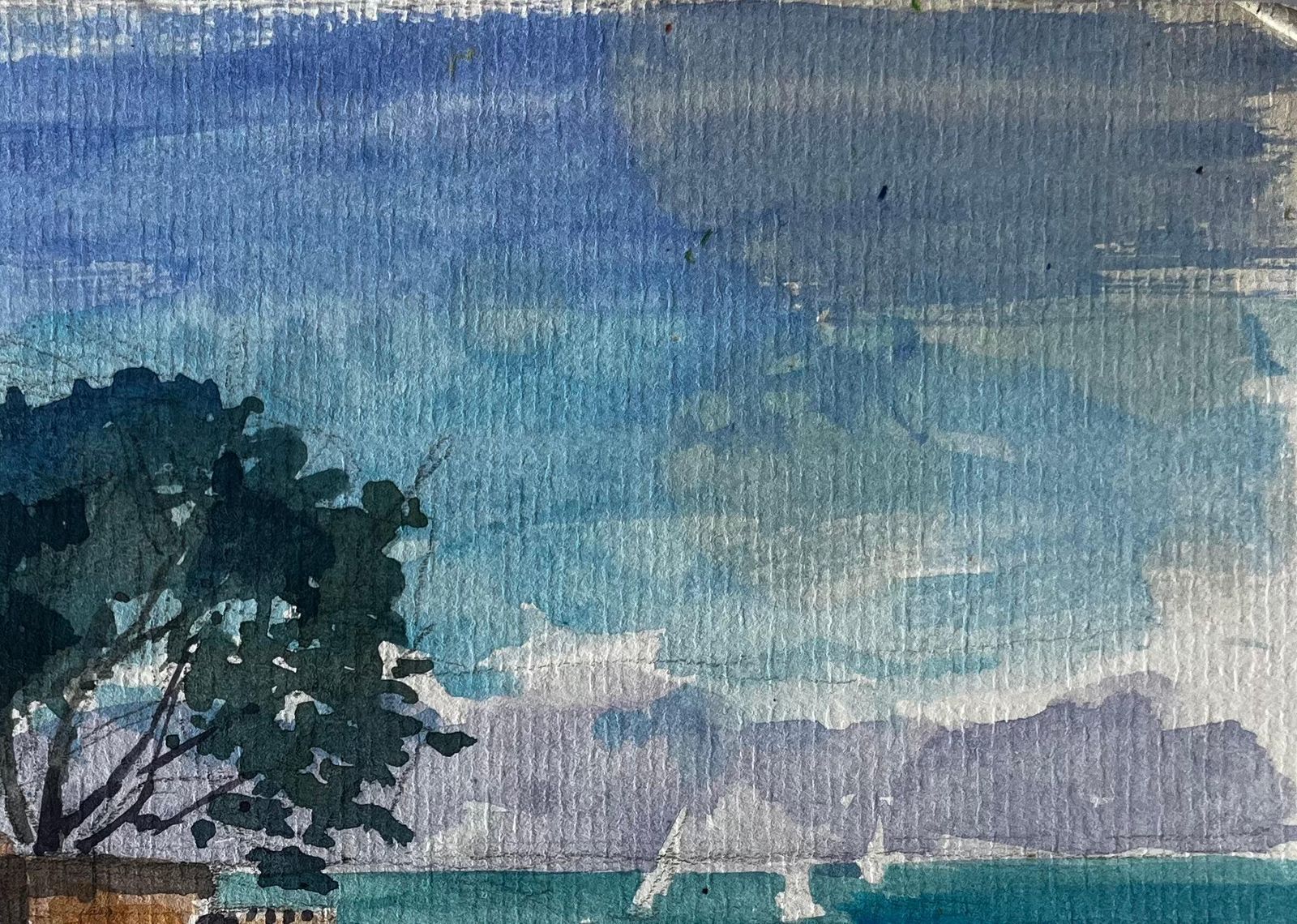 Pierre Neveufrench Coastal Villa And Sea View Brittany Coast Watercolour By Pierre Neveu photo vinterior