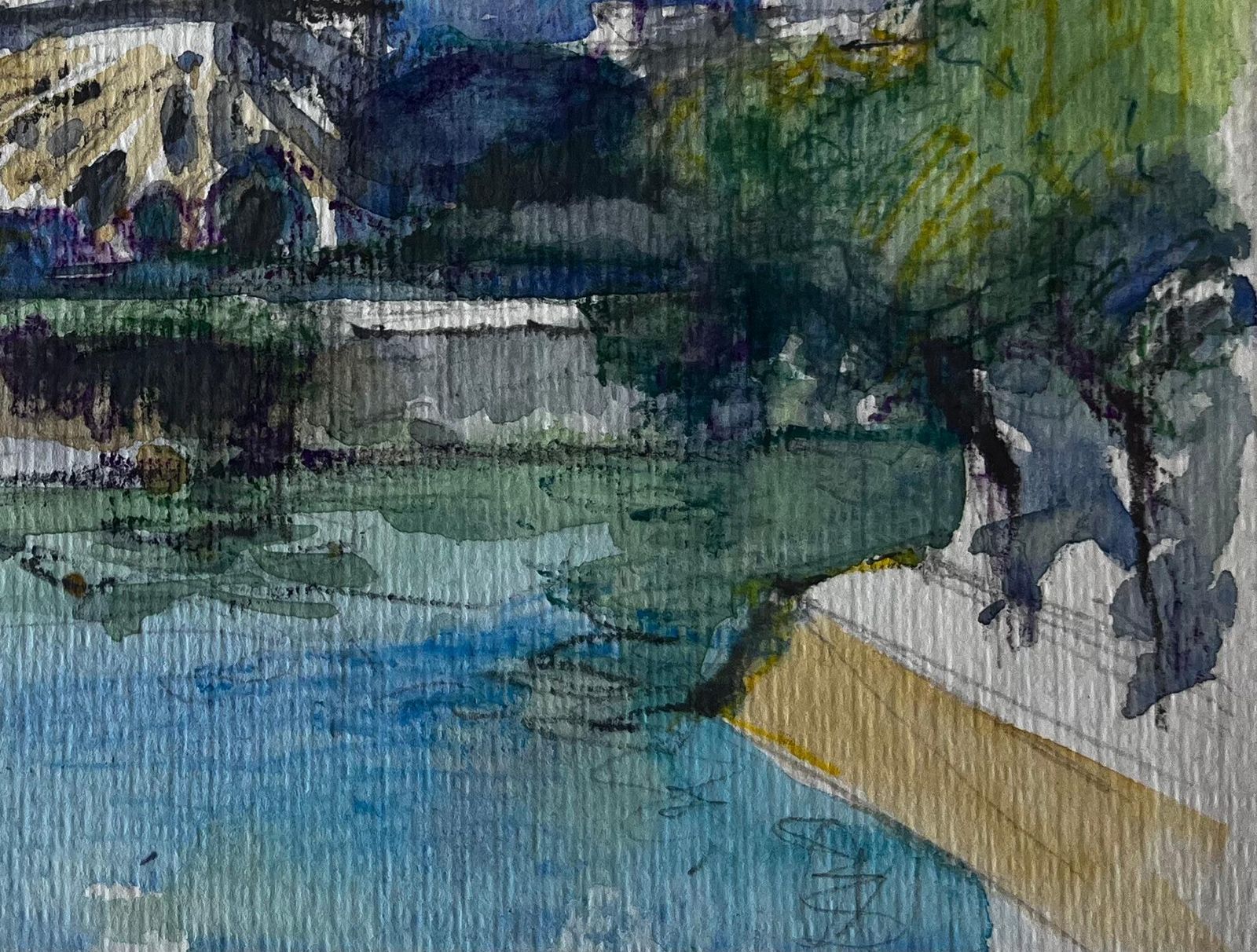 Pierre Neveunotre Dame Cathedral Paris River Seine French Watercolour Cityscape photo 607.0