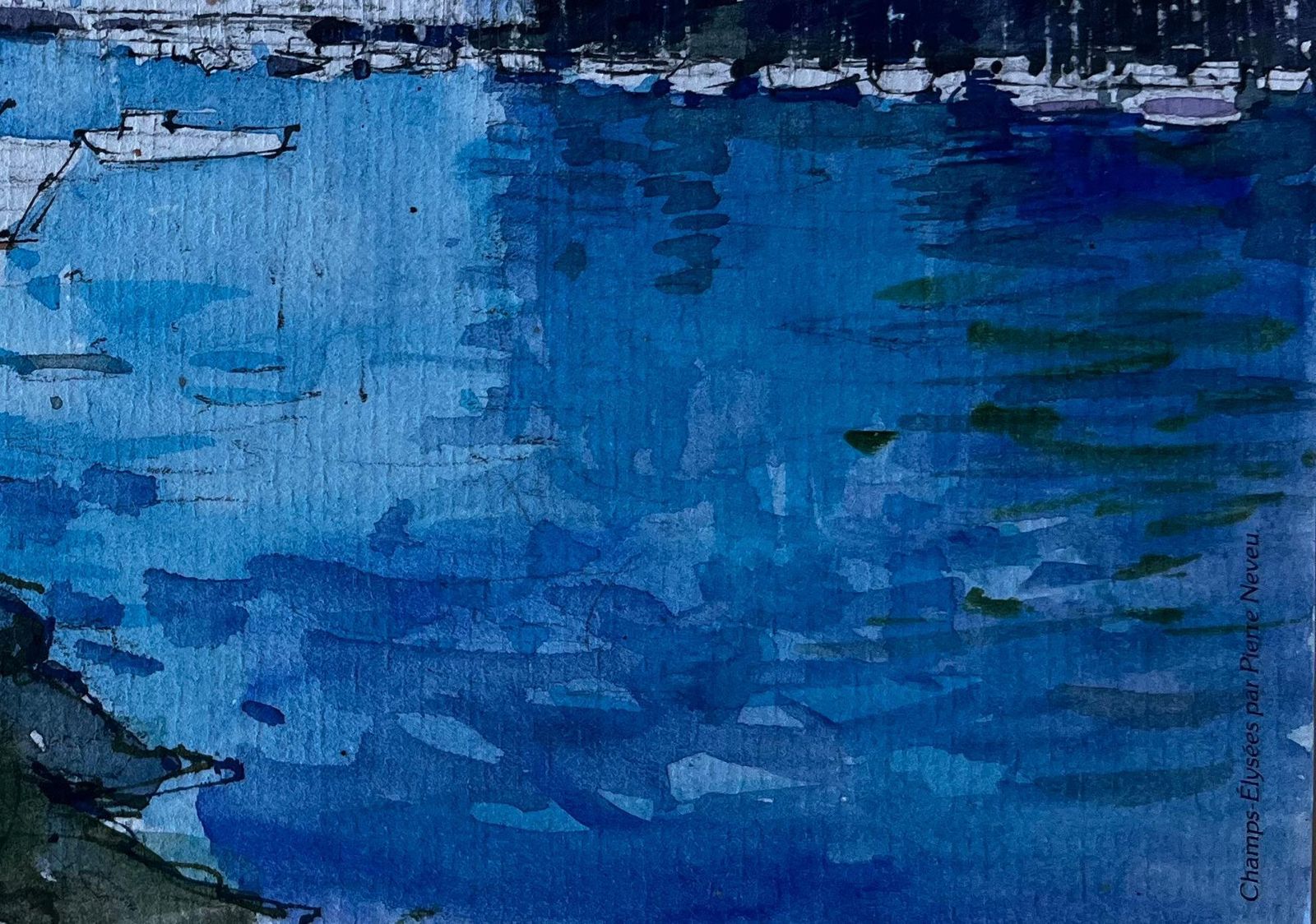 Pierre Neveuharbour At La Trinité Sur Mer Brittany French Coastal Watercolour photo 433.0