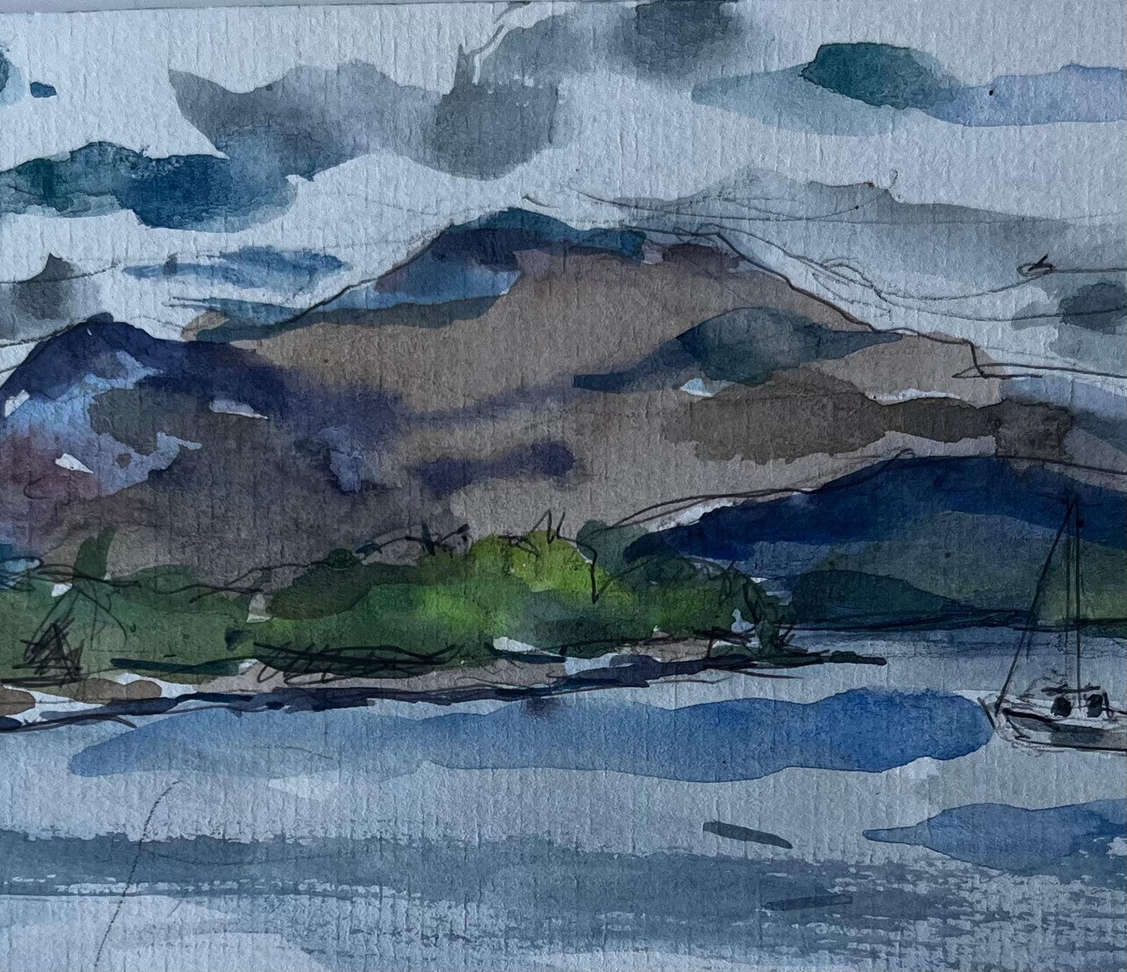 Pierre Neveuloch Lomond Scottish Highlands Landscape Watercolour By Pierre Neveu photo Art