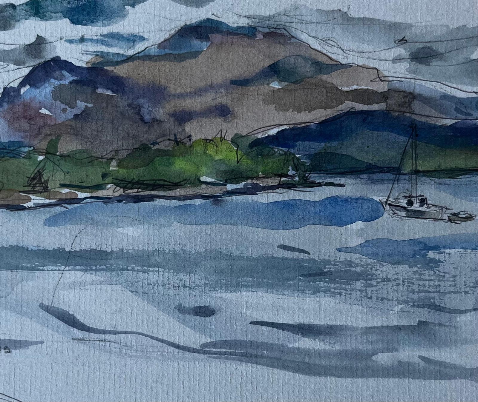 Pierre Neveuloch Lomond Scottish Highlands Landscape Watercolour By Pierre Neveu photo buy