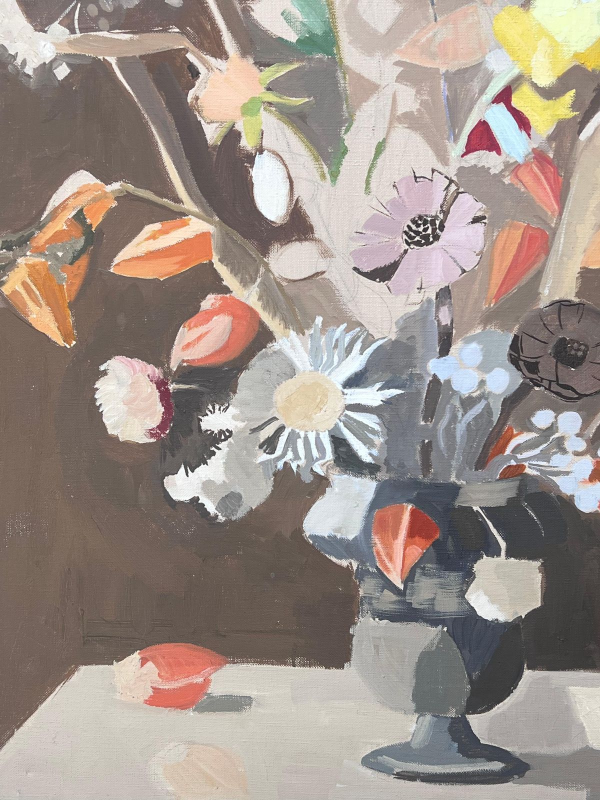 Laure Noetzin Azam (French 1929 2024)fine 20th Century French Post Cubist Oil Painting Still Life Flowers photo vinterior