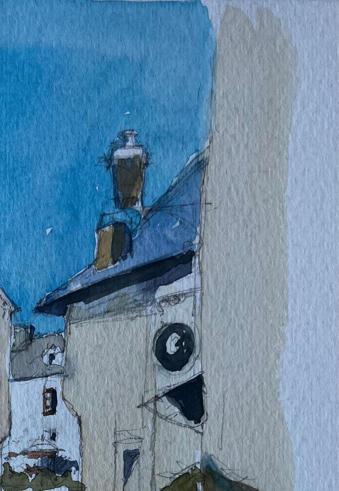 Pierre Neveurochefort En Terre Brittany Village Street Mid Century Watercolour By Neveu photo Art