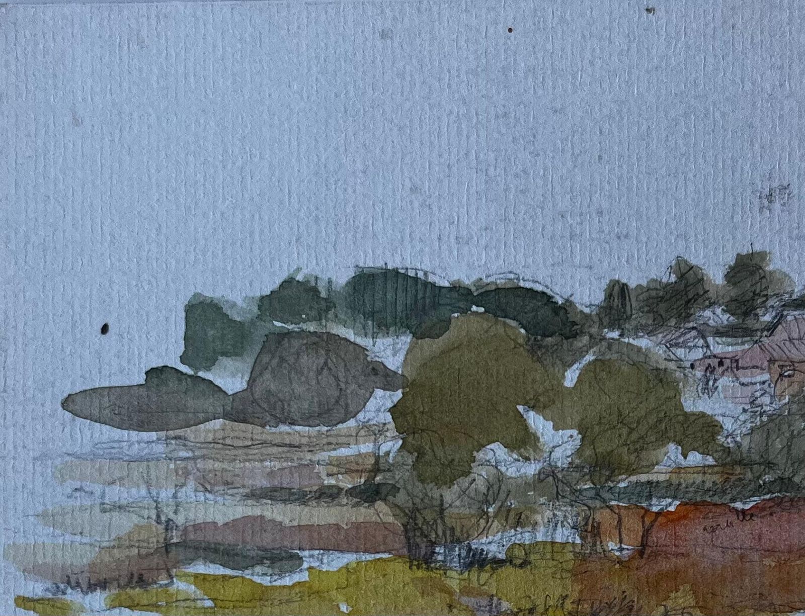 Pierre Neveufrench Countryside Landscape Mid Century Watercolour By Pierre Neveu photo 465.0