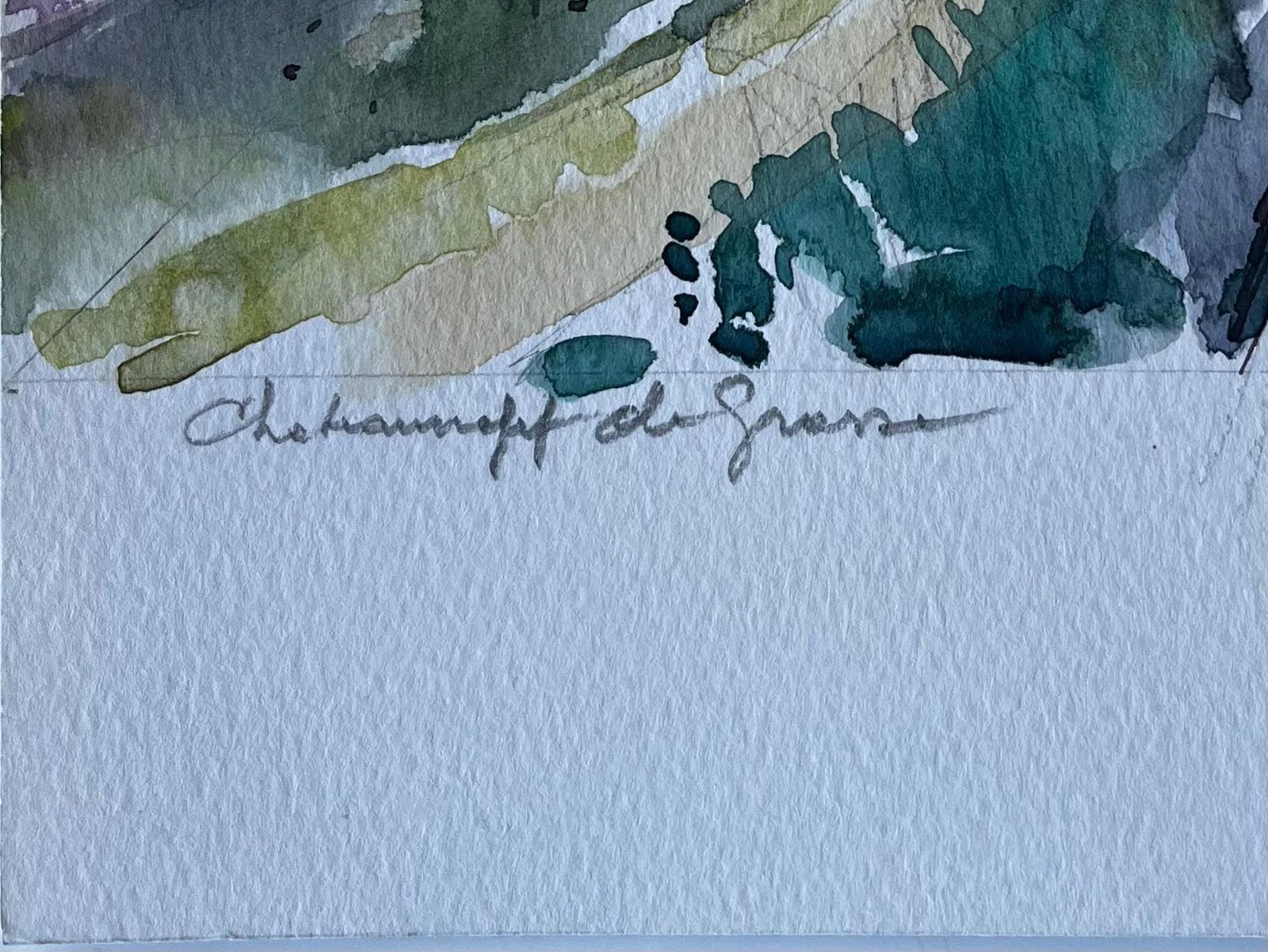 Pierre Neveuchamps De Grasse Provence Landscape French Post Impressionist Watercolour photo for sale