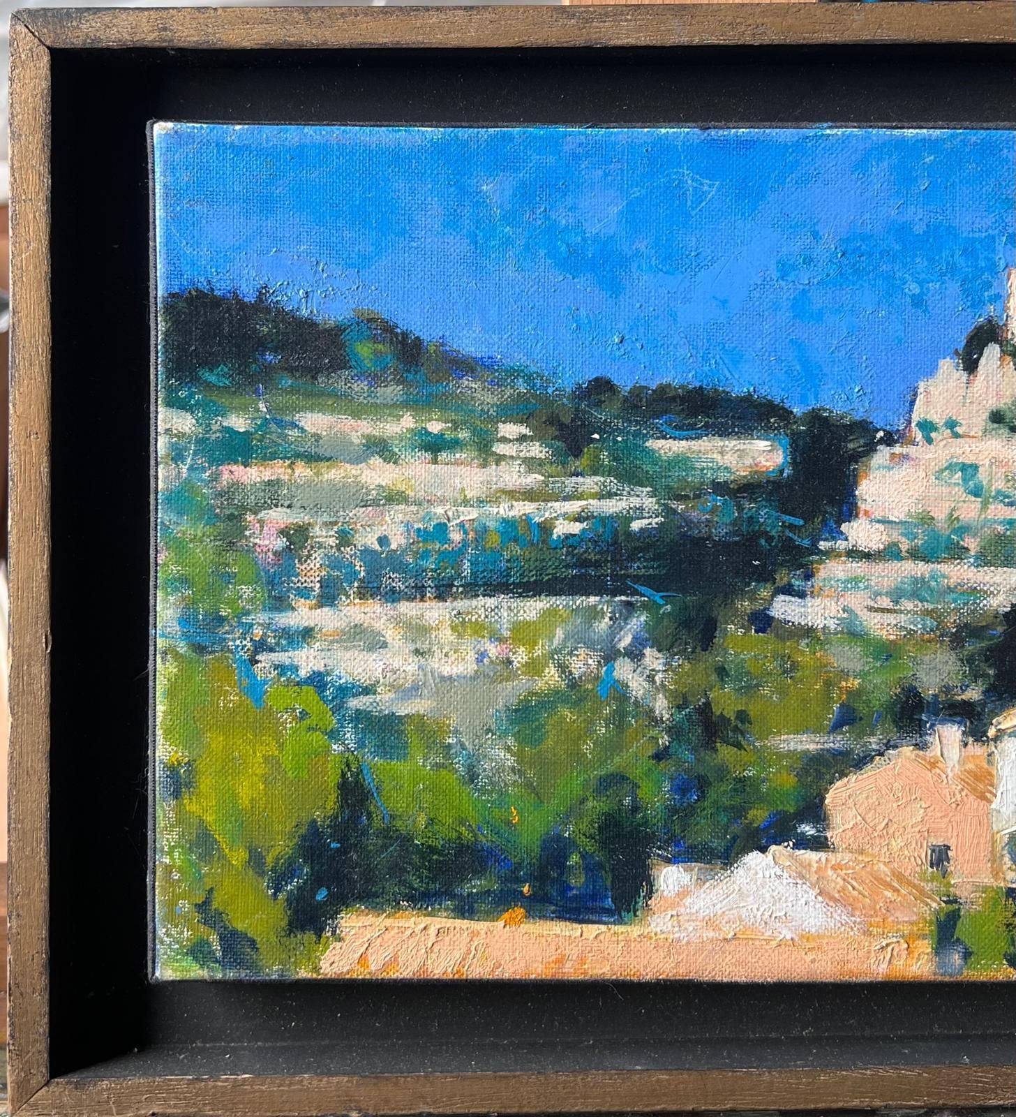 Pierre Neveufrench Post Impressionist Oil Painting Balazuc South Of France Town Landscape photo for sale