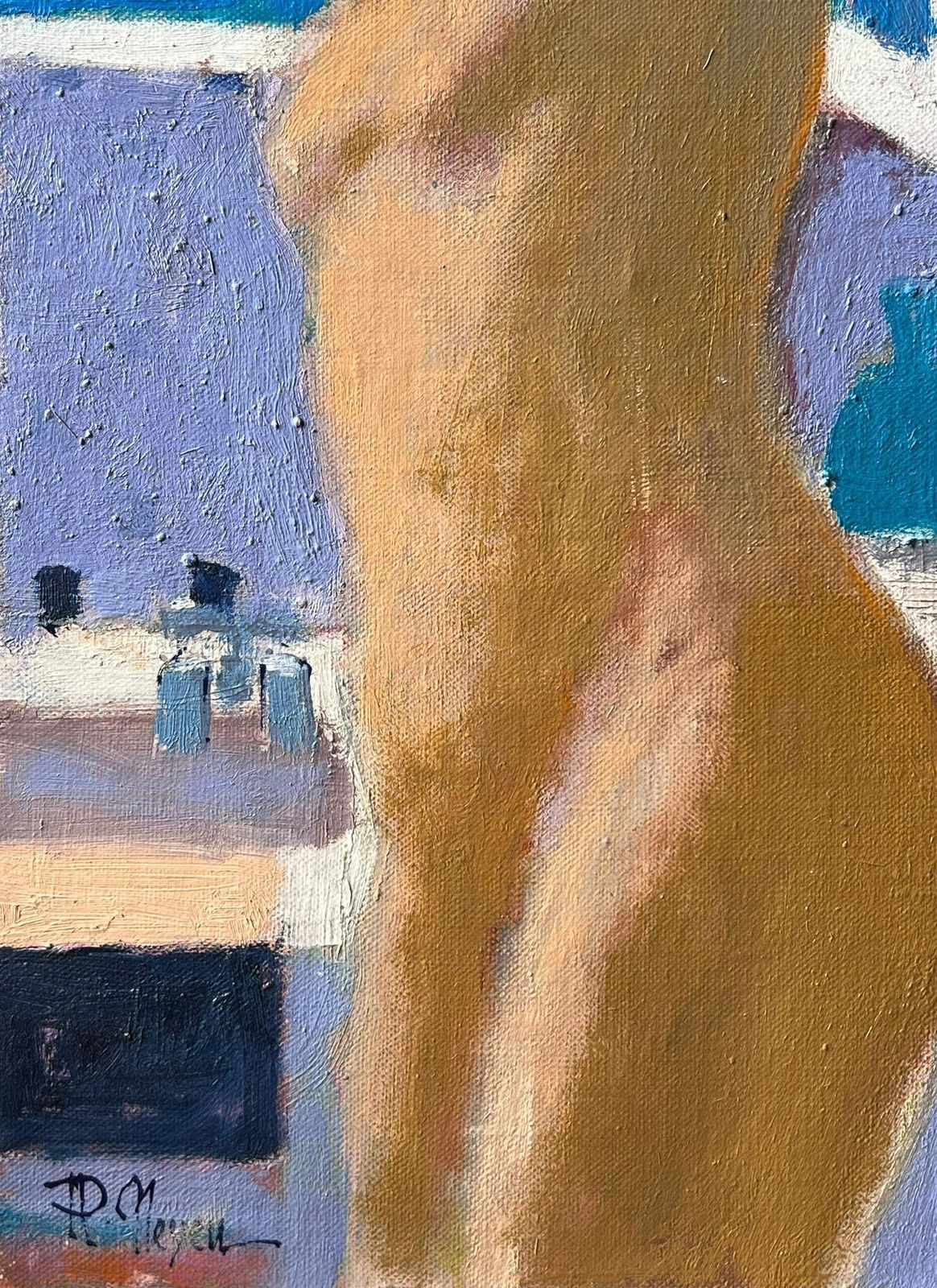 Pierre Neveufrench Post Impressionist Oil Painting Nude Lady In Bathroom Interior photo vinterior
