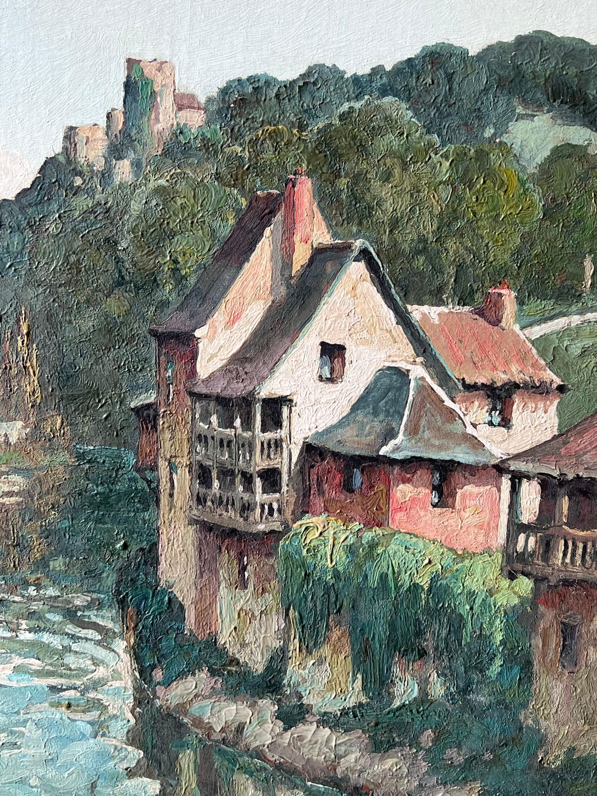 photo furniture Félix Raoul Eteve French, 1902 1967 Fine Quality 20th Century French Signed Oil Painting Sleepy Old Town On River