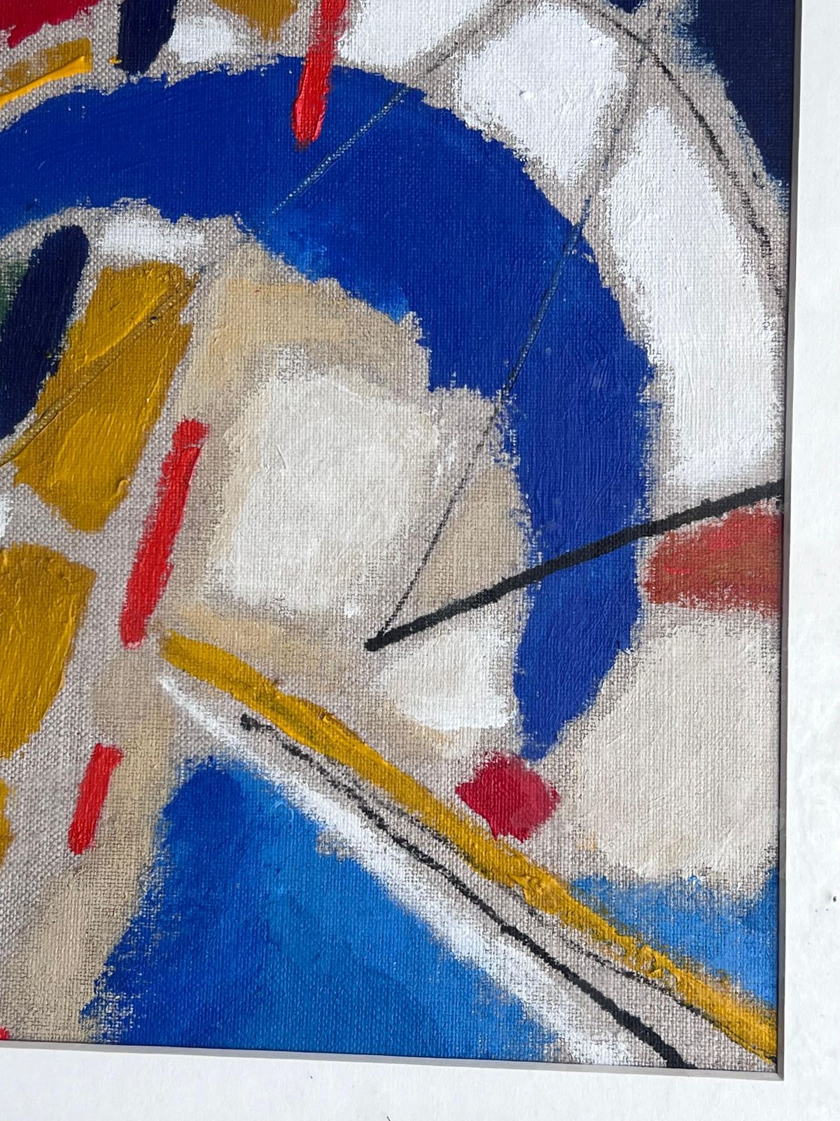French Modernistmodern French Cubist Abstract Colourful Signed Oil Painting In Frame photo 702.0