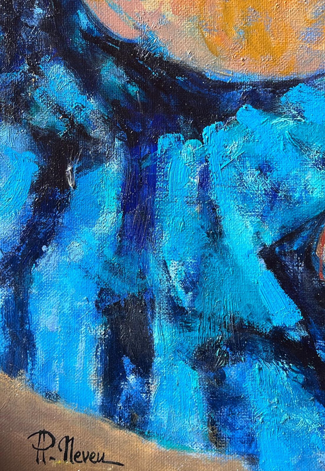 Pierre Neveucontemporary French Oil Painting Ladies On The Beach Modernist Work photo vinterior