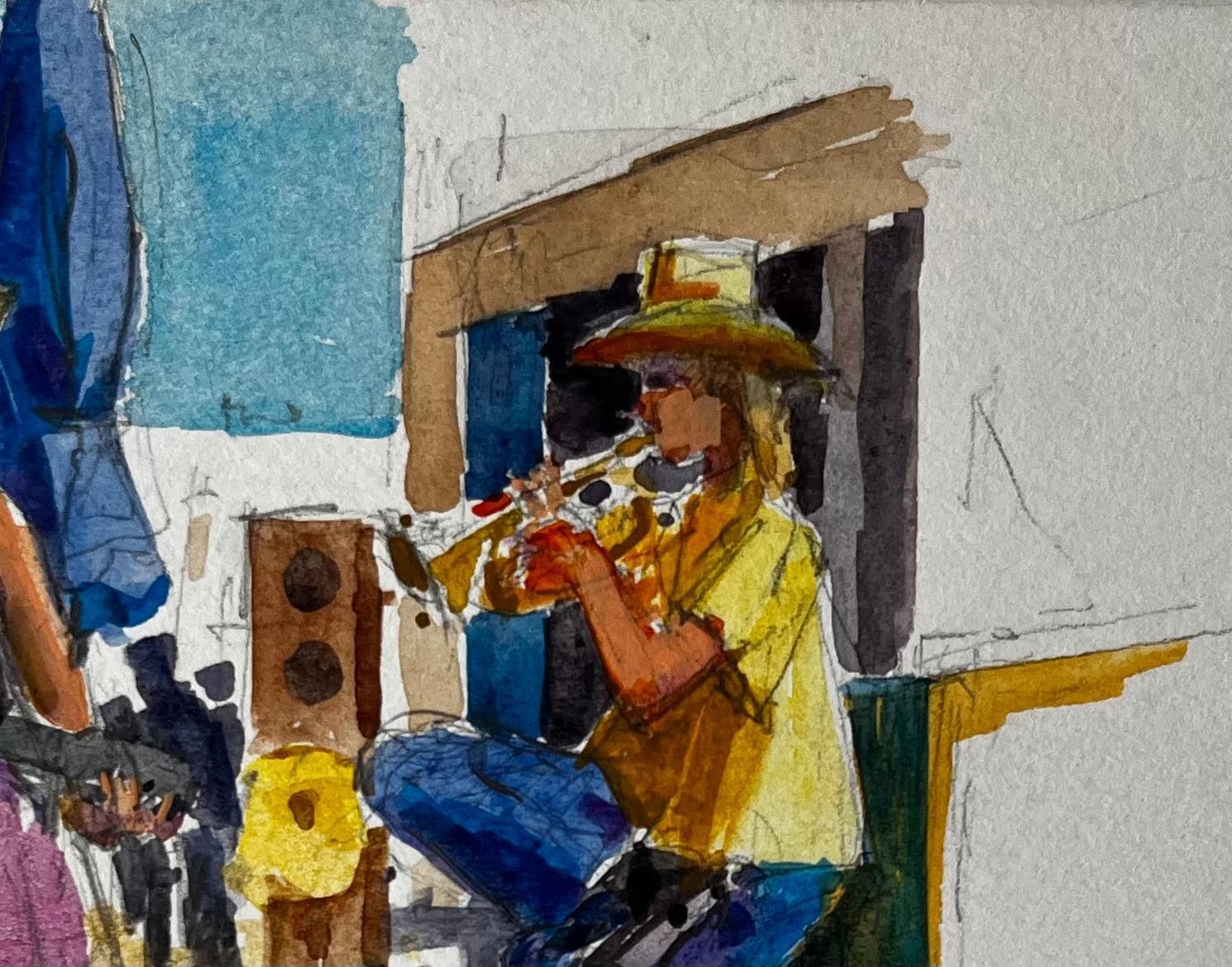 Pierre Neveustreet Musicians Performing In Summer French Watercolour Painting photo Art