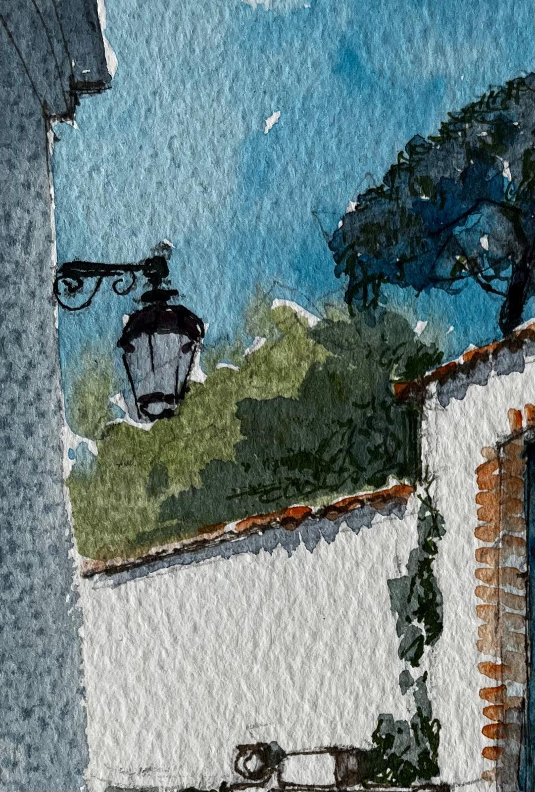 Pierre Neveuroquemaure French Village Landscape With Town House And Gardens photo for sale