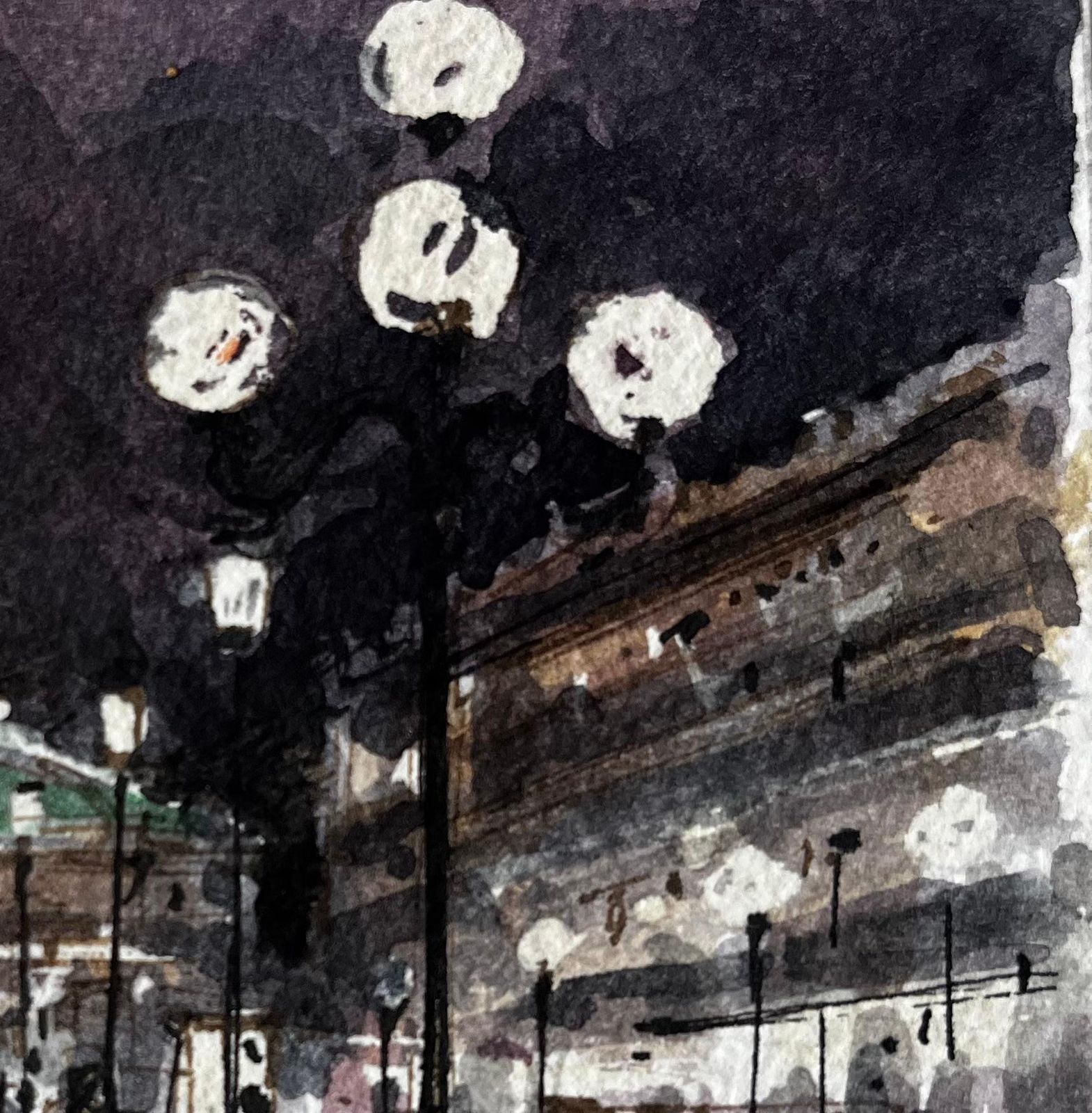 Pierre Neveuparis Street At Night With Lamplight And The Palais Garnier Opera House photo Art