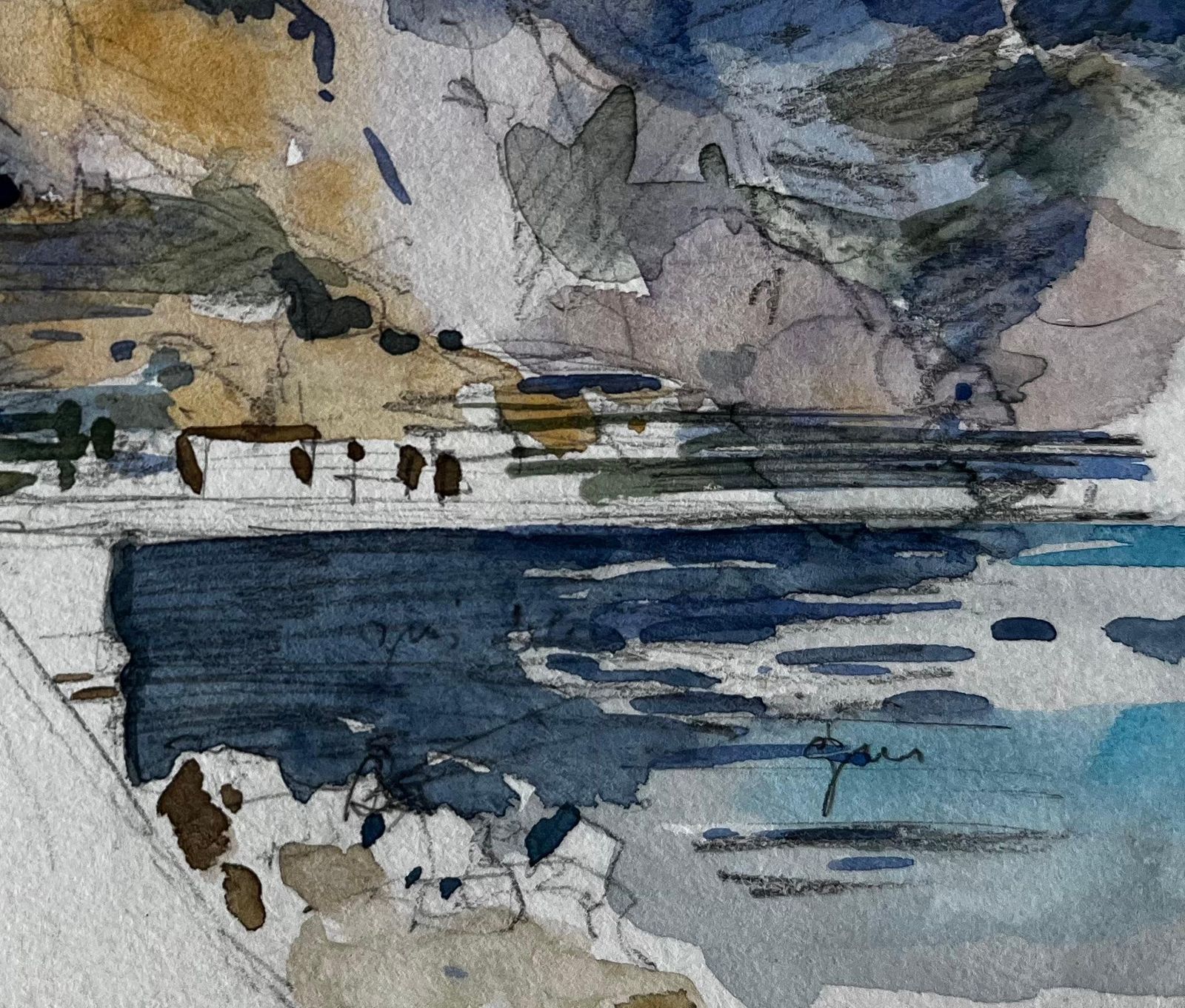 Pierre Neveumenton Lighthouse And Coastal Promenade French Riviera Study photo 499.0