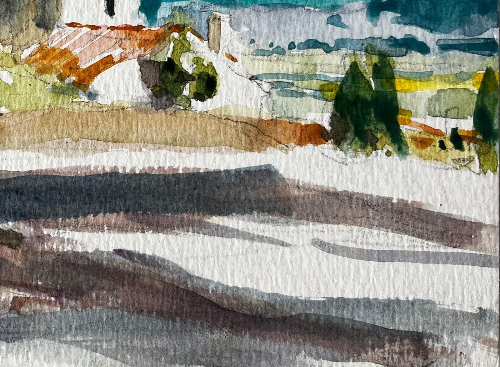 Pierre Neveumediterranean Landscape With Whitewashed Houses And Sea View French Modern Study photo 425.0