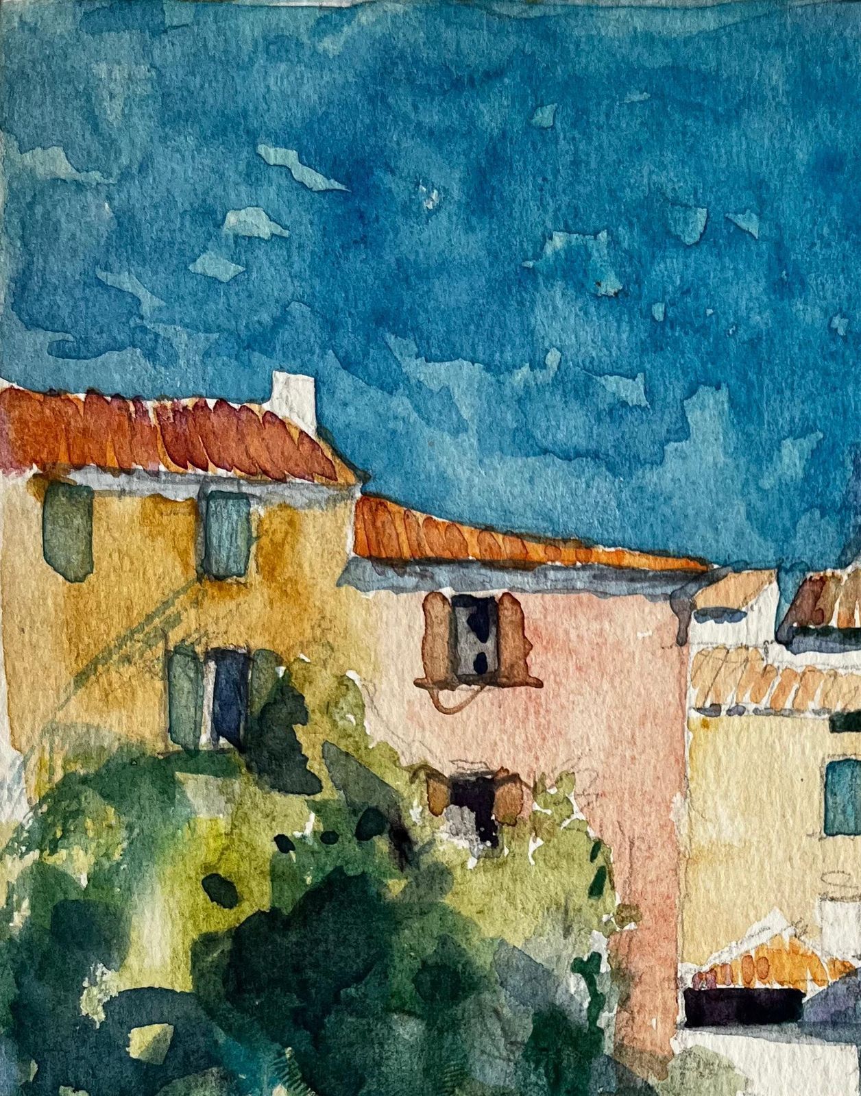 Pierre Neveusablet Village Church And Sunlit Houses Provençal French Landscape Study photo Art