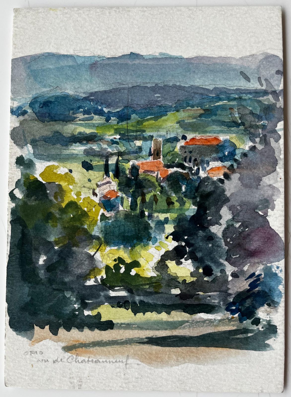 Pierre Neveuview Of Châteauneuf Provence Village Landscape French Post Impressionist photo furniture