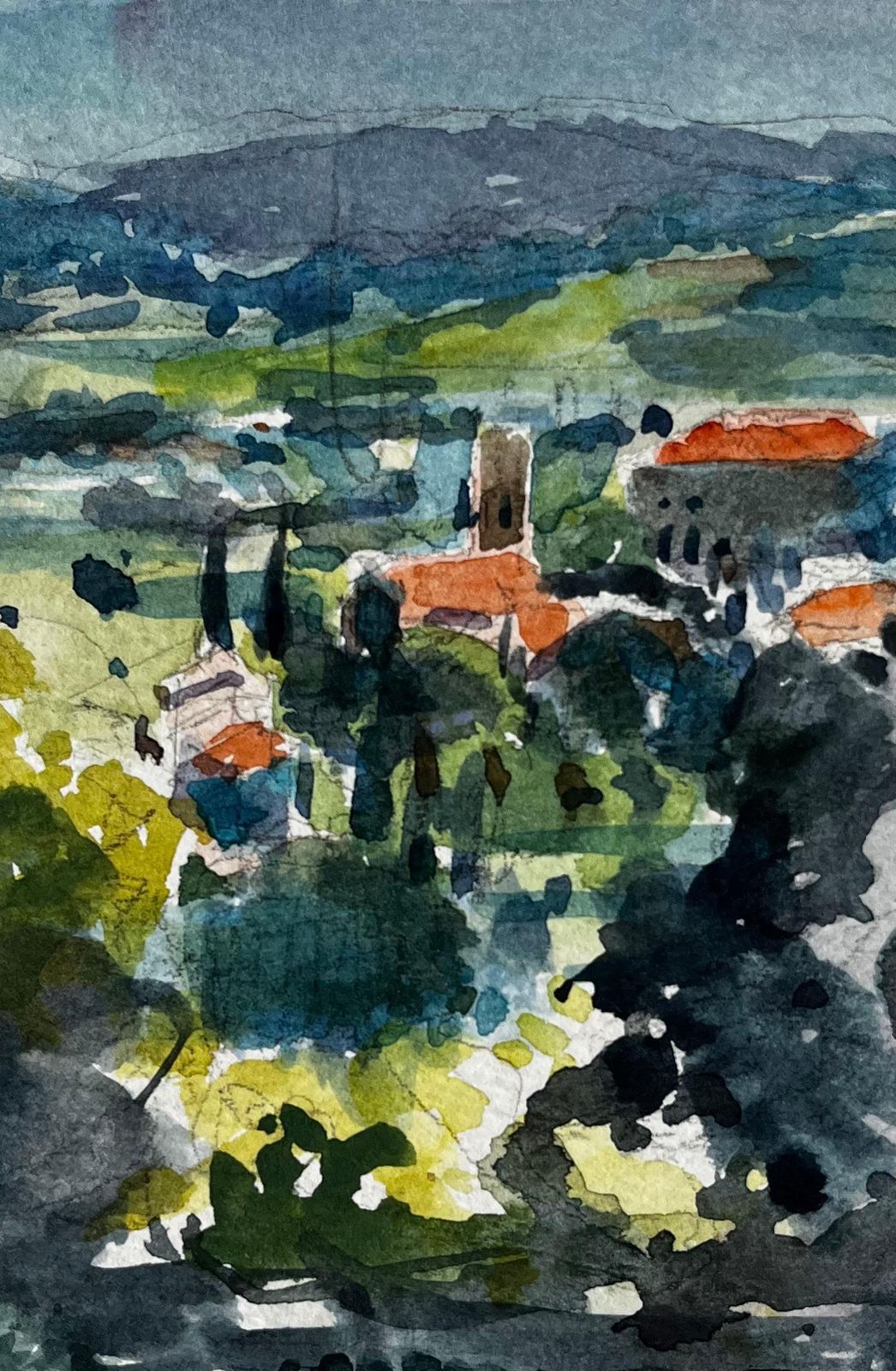Pierre Neveuview Of Châteauneuf Provence Village Landscape French Post Impressionist photo buy