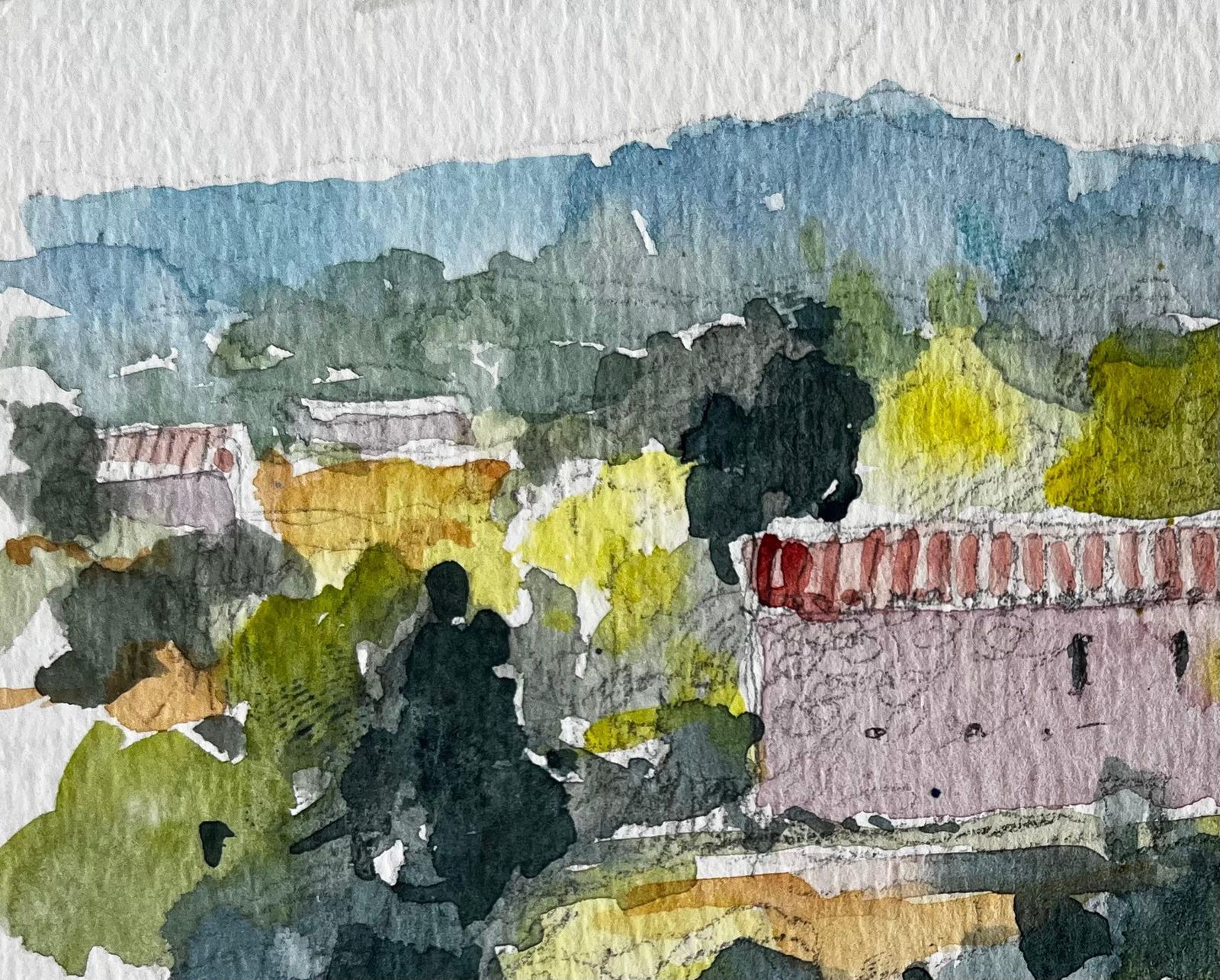 Pierre Neveuapt Countryside Farmhouse Landscape Watercolour French Post Impressionist photo for sale