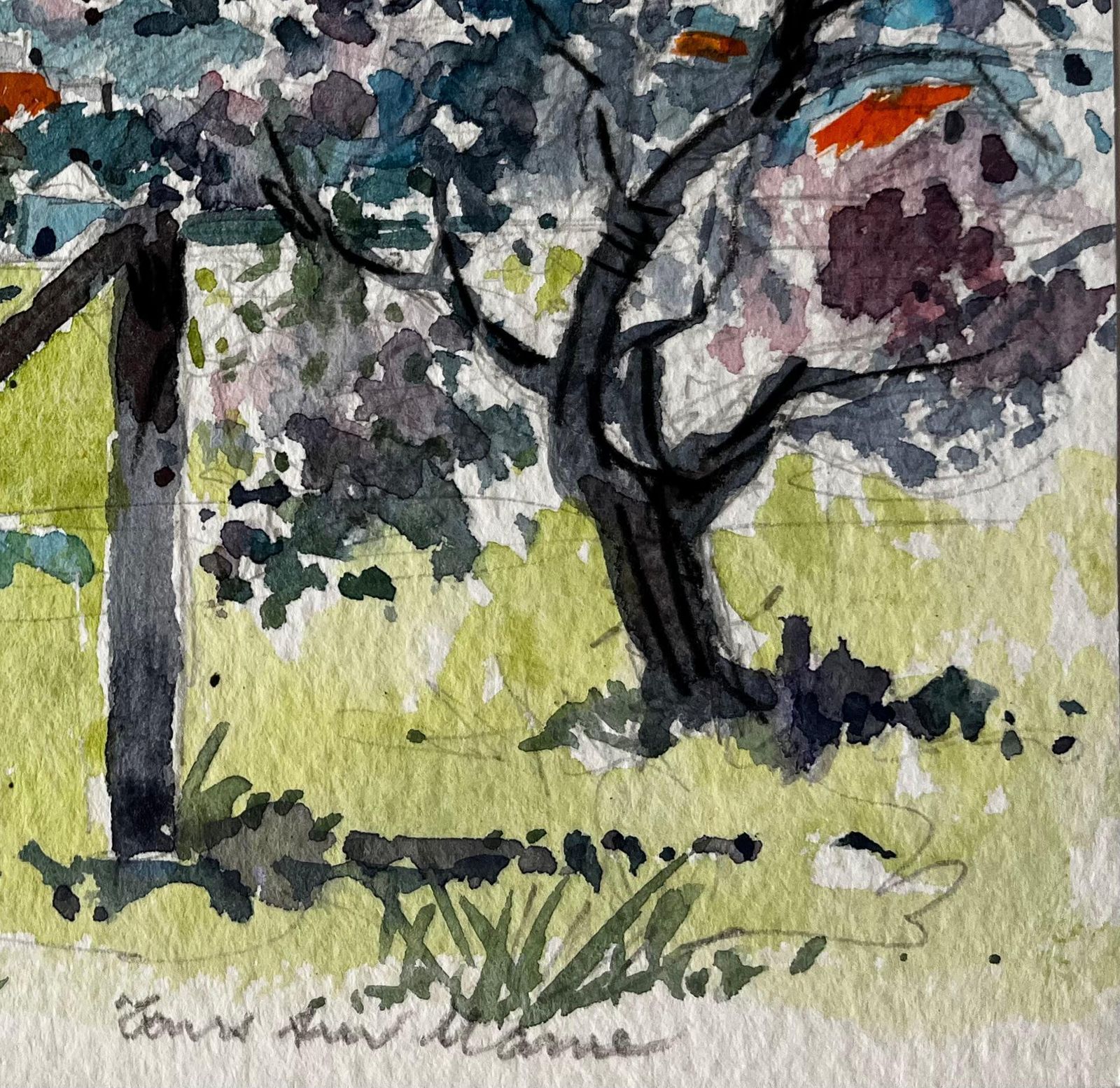 Pierre Neveufrench Countryside Church And Blossom Tree Landscape Post Impressionist photo 403.0