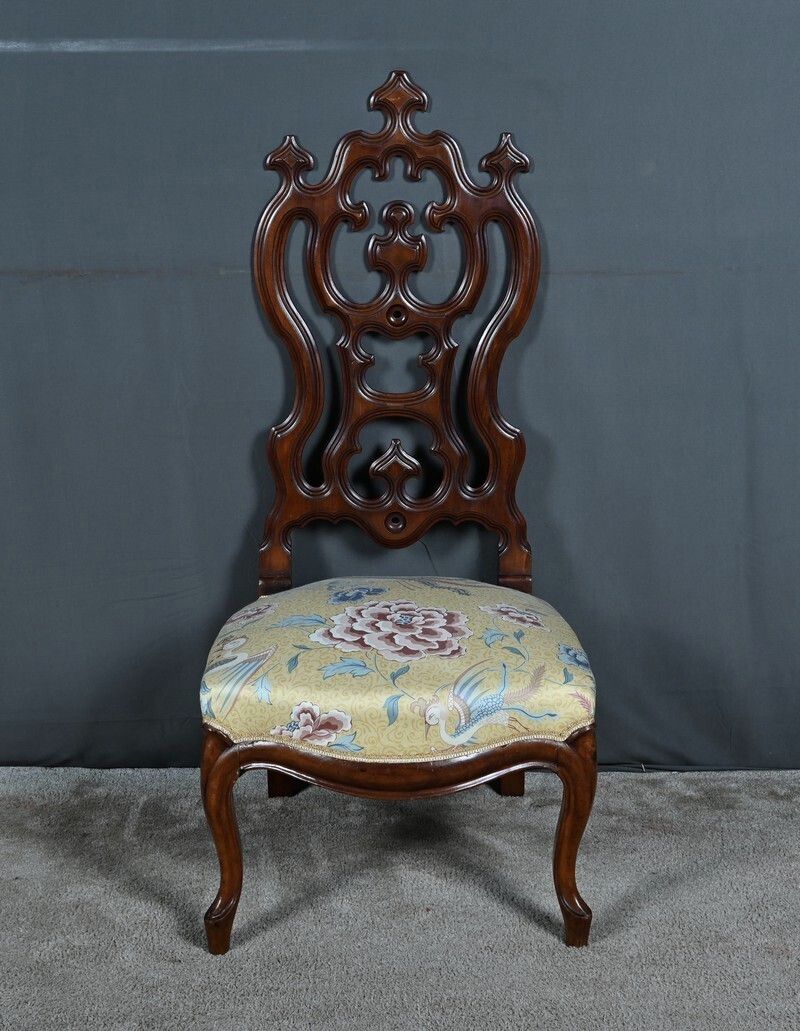 Mahogany Wet Nurse's Chair Napoleon III Period  Second Half Of The 19th Century photo vintage
