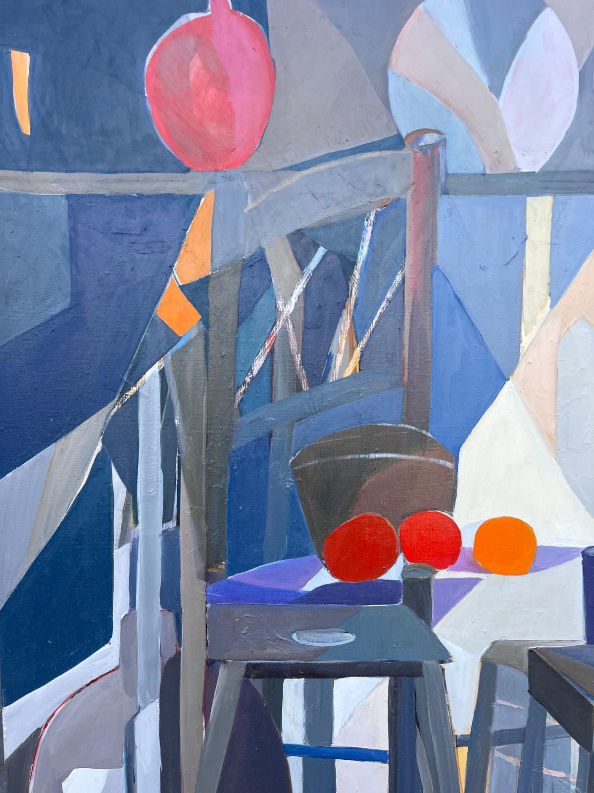 Jacqueline Verdet (1931 2023)huge French Contemporary Modernist Abstract Oil Painting Cafe Chairs Bistro photo vinterior