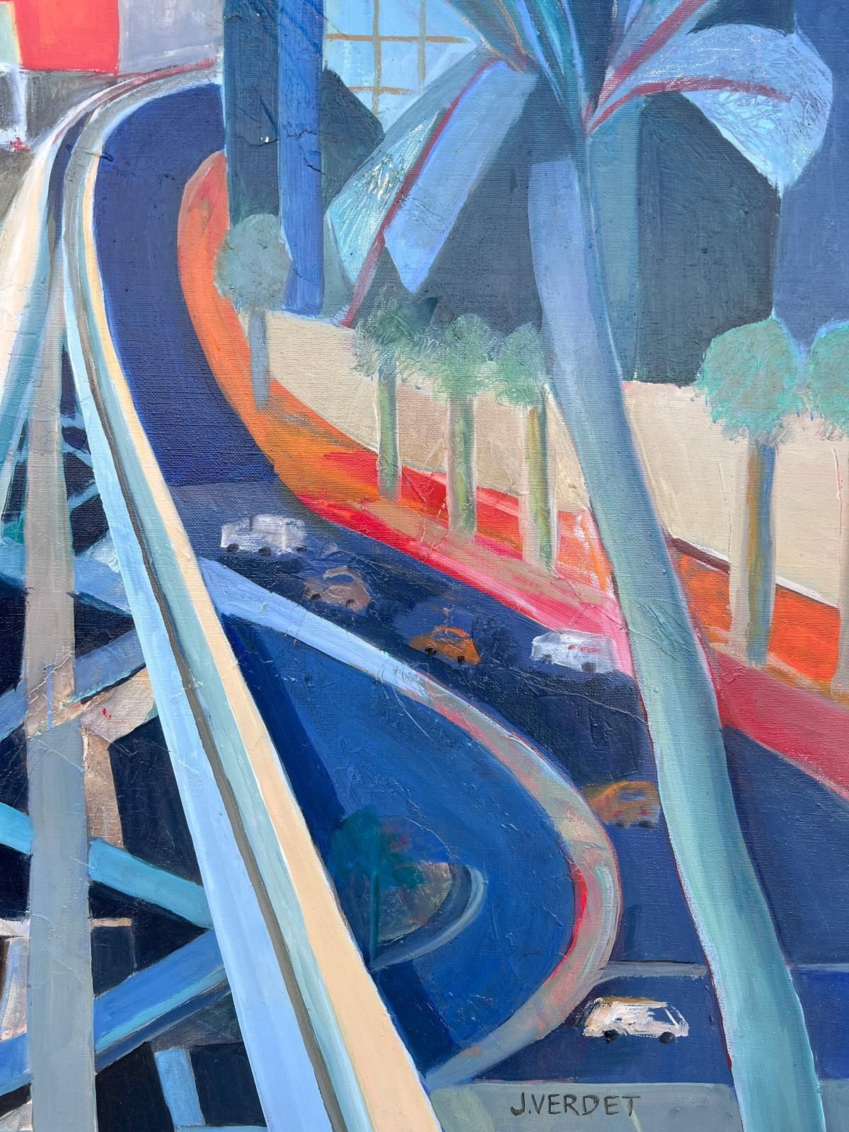 Jacqueline Verdet (1931 2023)huge French Contemporary Modernist Abstract Oil Painting Urban Jungle photo buy