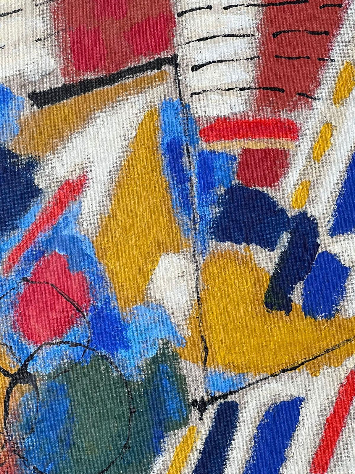 French Contemporarybright French Modernist Cubist Signed Oil Painting Shapes And Form photo Art