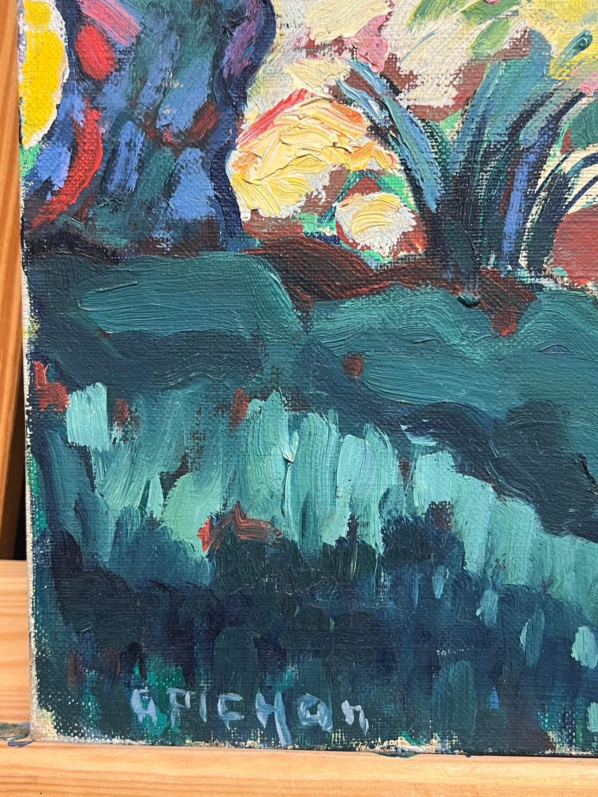 Guy Pichonvibrant Mediterranean Villa Among Trees Bold Impressionist Oil Painting20th Century photo vinterior