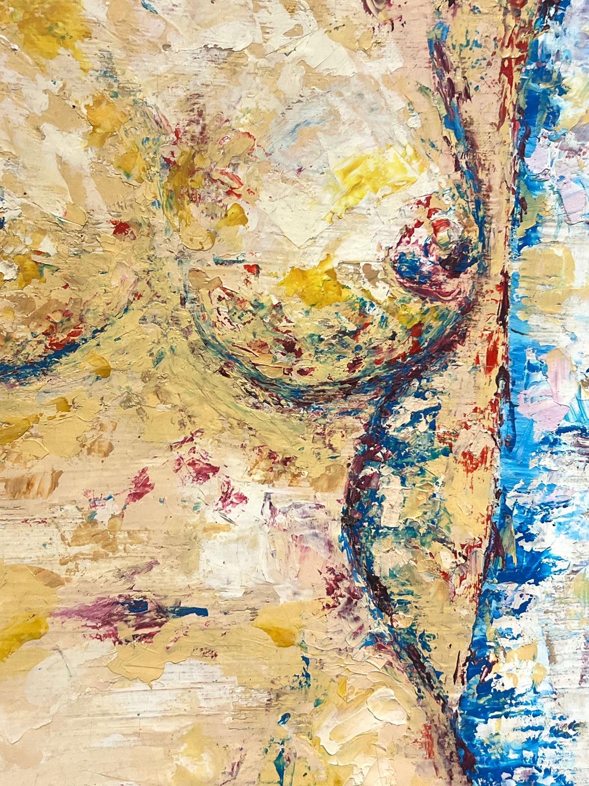 French Schoolabstract Nude Female Form Bold Textured Expressionist 20thc French Oil Paintingmid 20th Century photo 1030.0