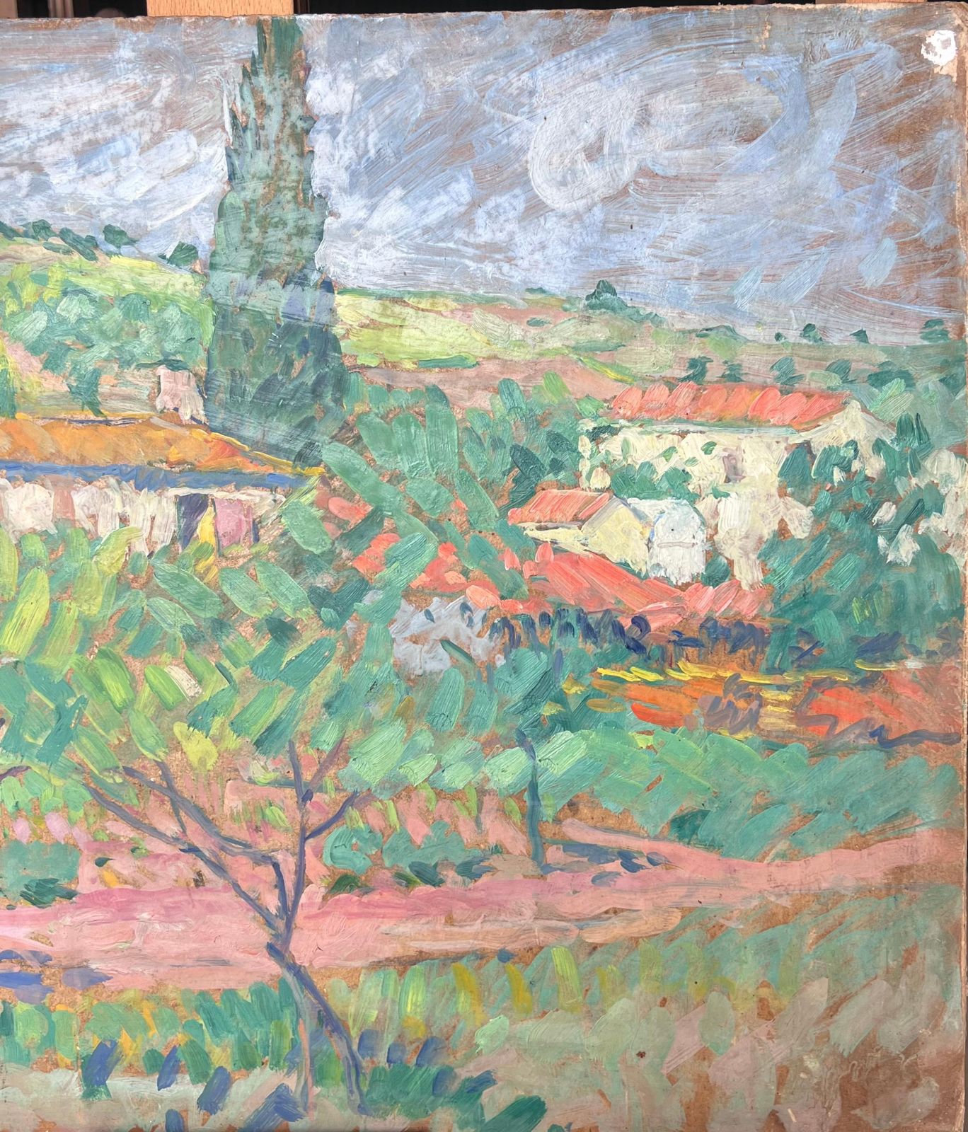 Suzanne Dinkesprovence Chateau Hidden In The Olive Grove Mid Century Impressionist Painting1950's photo Art