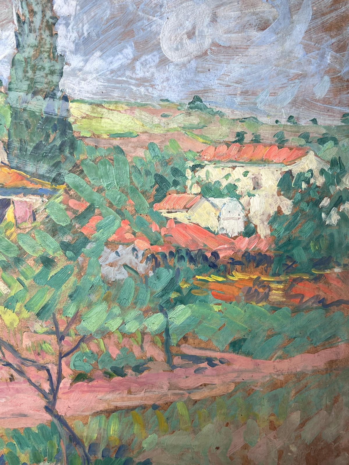 Suzanne Dinkesprovence Chateau Hidden In The Olive Grove Mid Century Impressionist Painting1950's photo 586.0