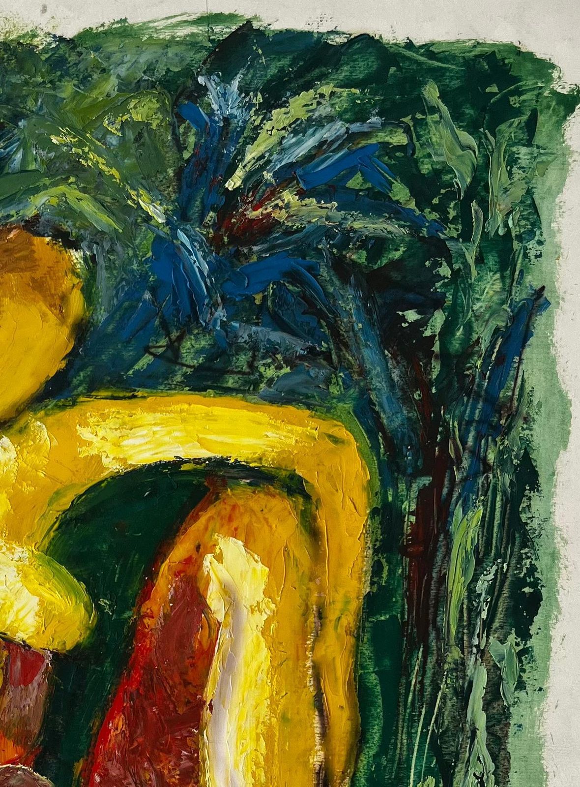 Guy Nicodseated Nude In A Expressive Green Landscape French Modernist Oil Painting photo vinterior