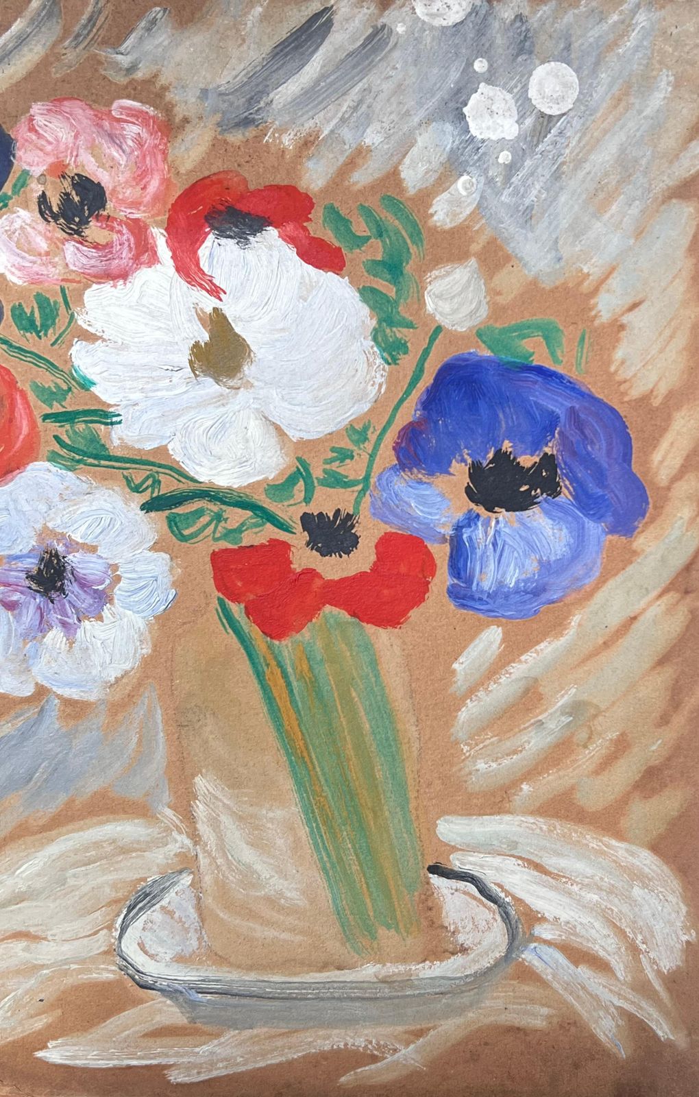 Suzanne Dinkesmid Century French Impressionist Vintage Oil Vibrant Still Life Flowers1950's photo buy