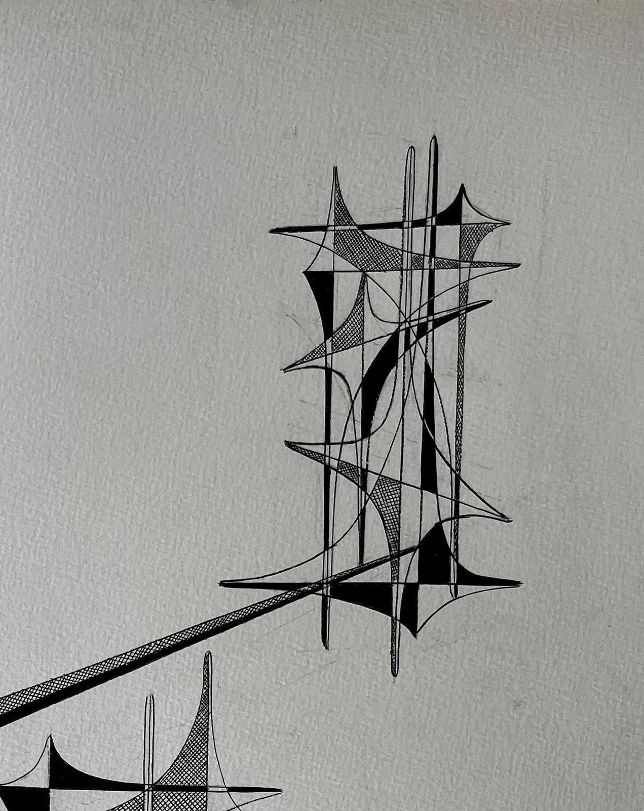 Serge Guerin (1916)geometric Study In Motion 1960s By Serge Guerin French B19161969 photo for sale