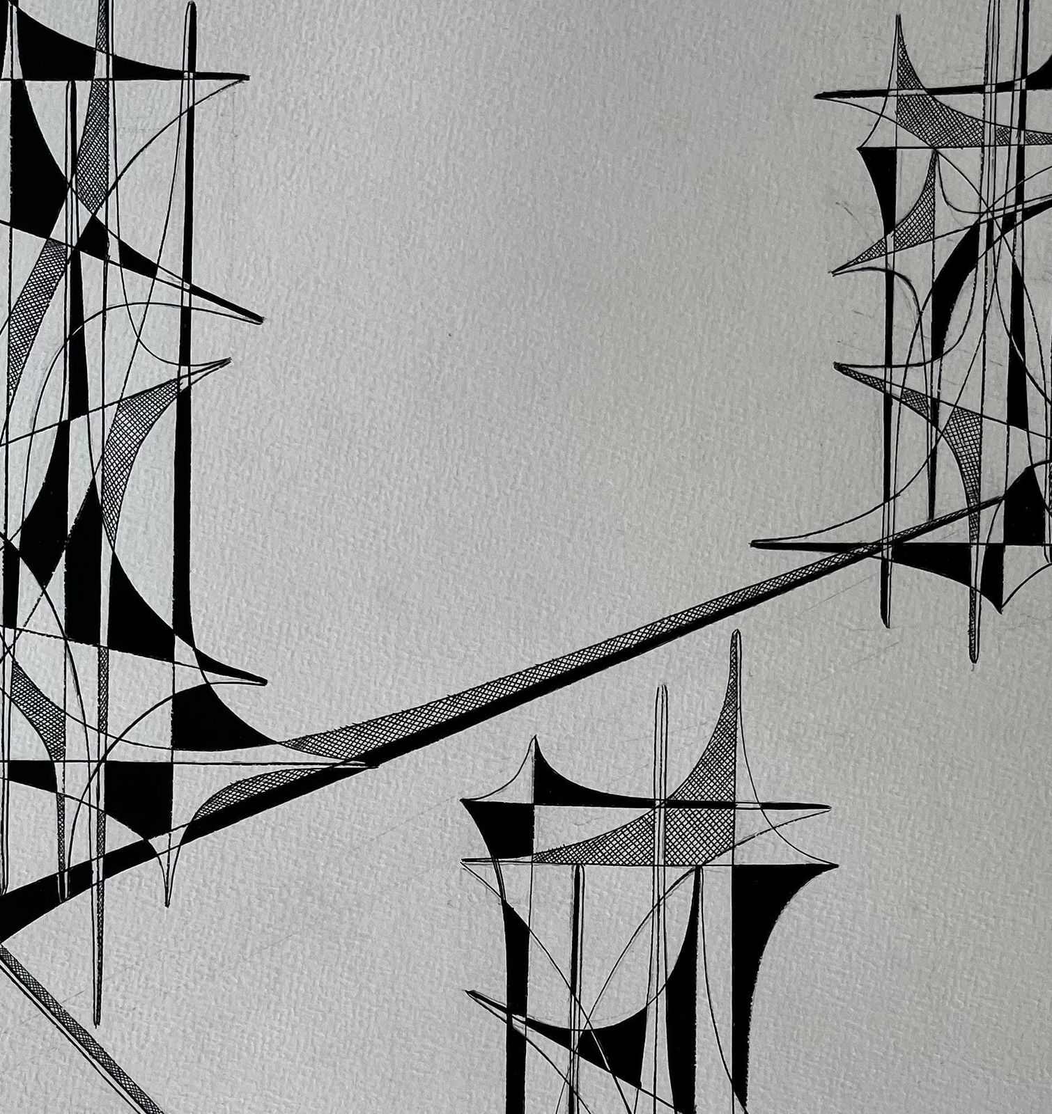 Serge Guerin (1916)geometric Study In Motion 1960s By Serge Guerin French B19161969 photo vinterior