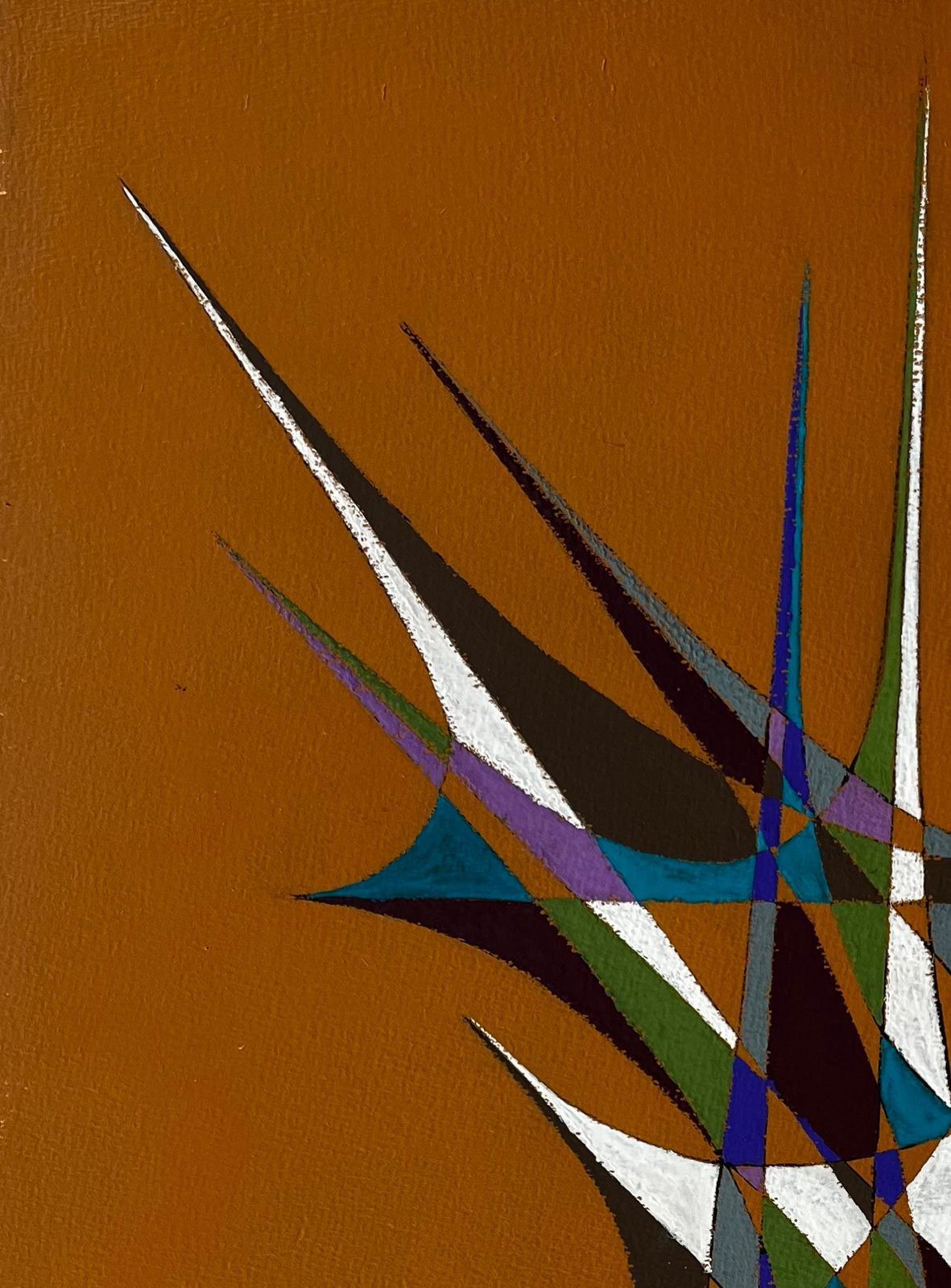Serge Guerin (1916)mid Century French Geometric Abstract Composition In Earth And Jewel Tones photo vinterior