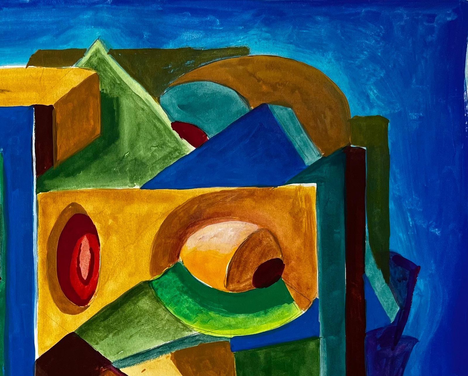Architectural Rhythm French Modernist Gouache By Guy Nicod photo vinterior