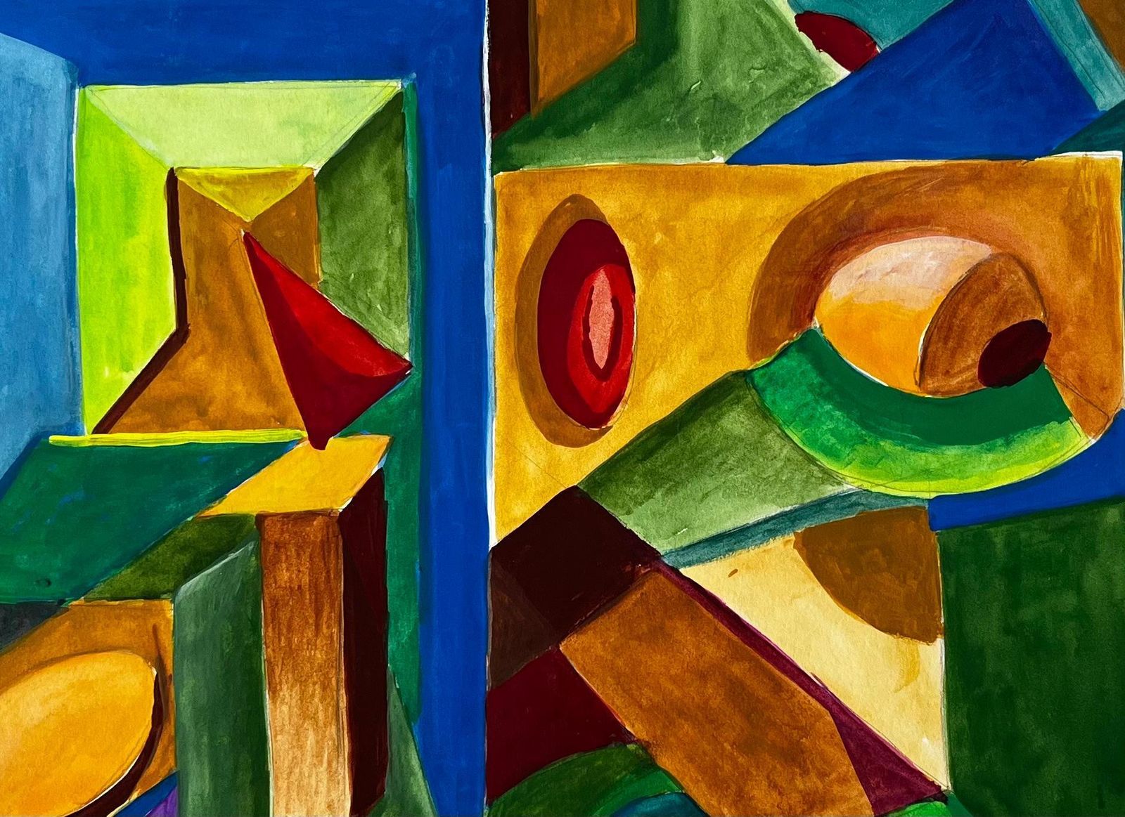 Architectural Rhythm French Modernist Gouache By Guy Nicod photo buy