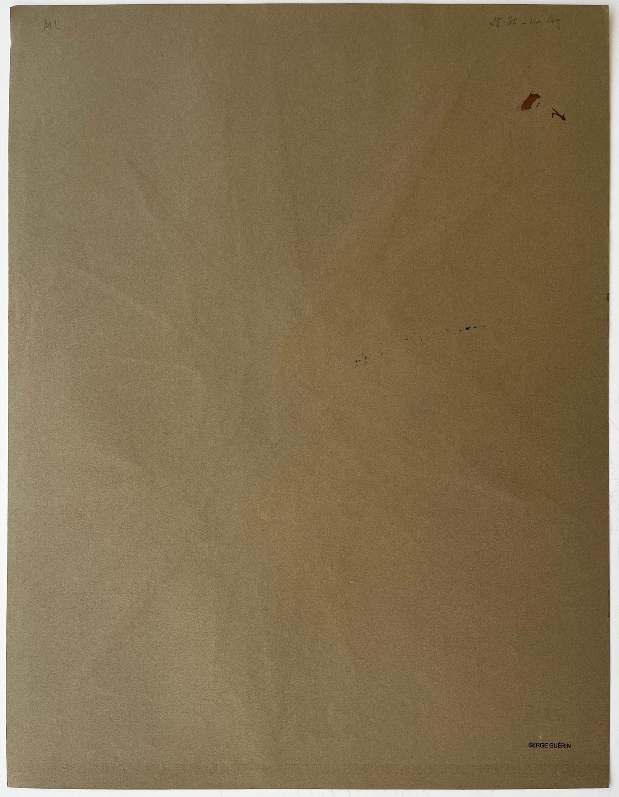 Serge Guerin (1916)mid Century French Geometric Abstract Starburst In Brown Blue And White photo vintage