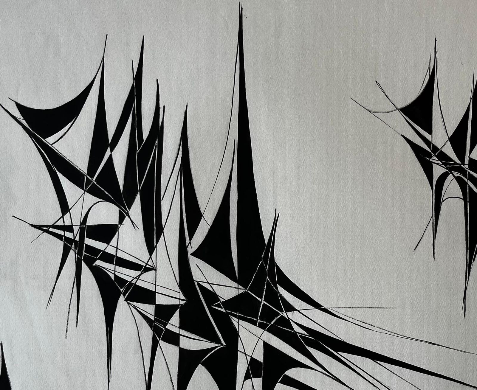 Serge Guerin (1916)abstract Linear Composition 1969 By Serge Guerin French B19161969 photo buy