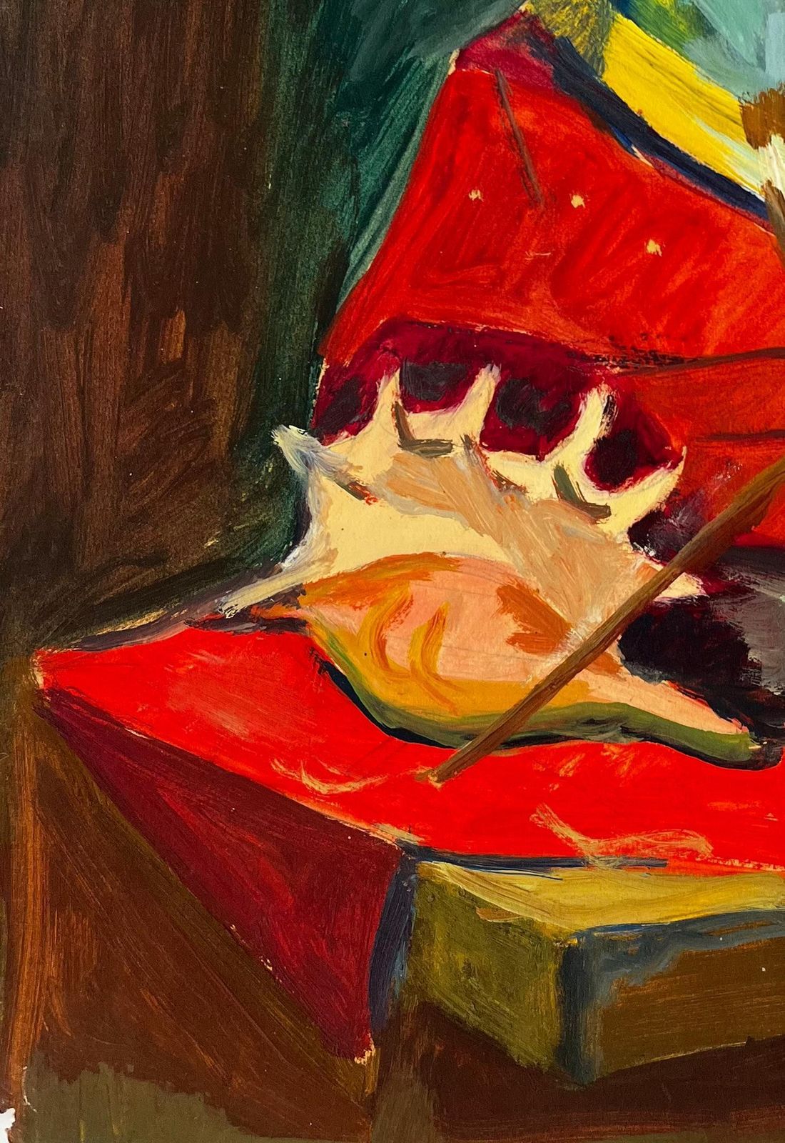 Still Life With Shell And Bust French Modernist Gouache Painting By Guy Nicod photo vinterior
