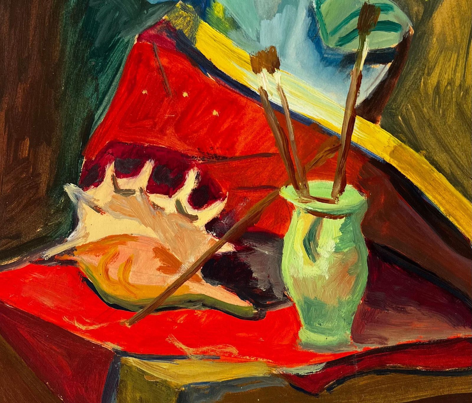 Still Life With Shell And Bust French Modernist Gouache Painting By Guy Nicod photo buy